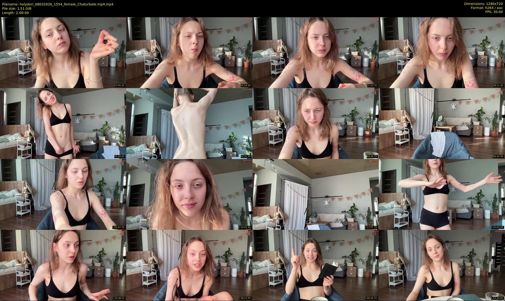 holydori — 120 minute Chaturbate female cam show recording, 720p, Mar 8, 2026