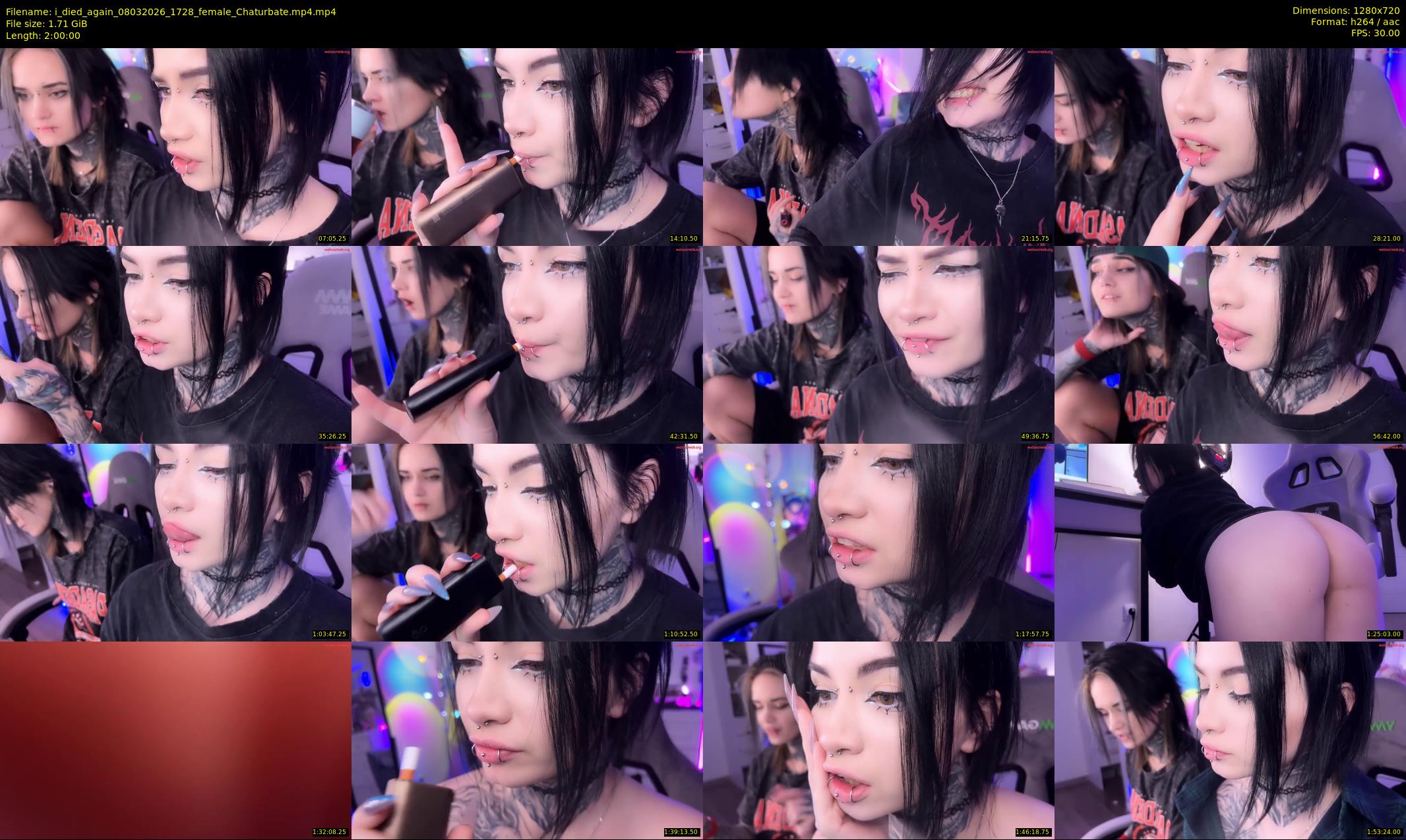 i_died_again — 120 minute Chaturbate female cam show recording, 720p, Mar 8, 2026