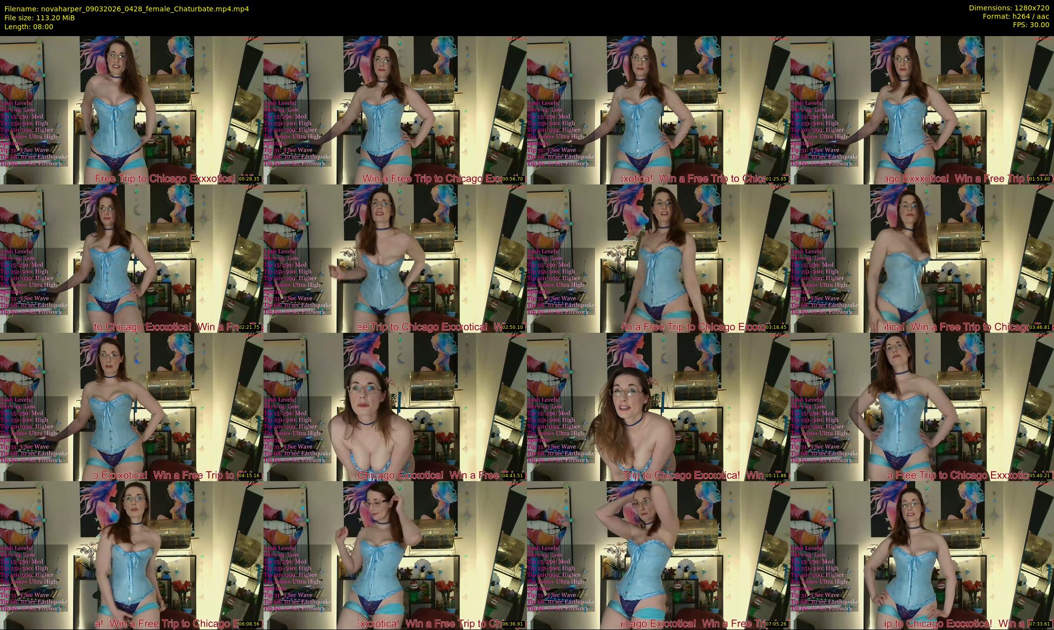 novaharper — 8 minute Chaturbate female cam show recording, 720p, Mar 9, 2026
