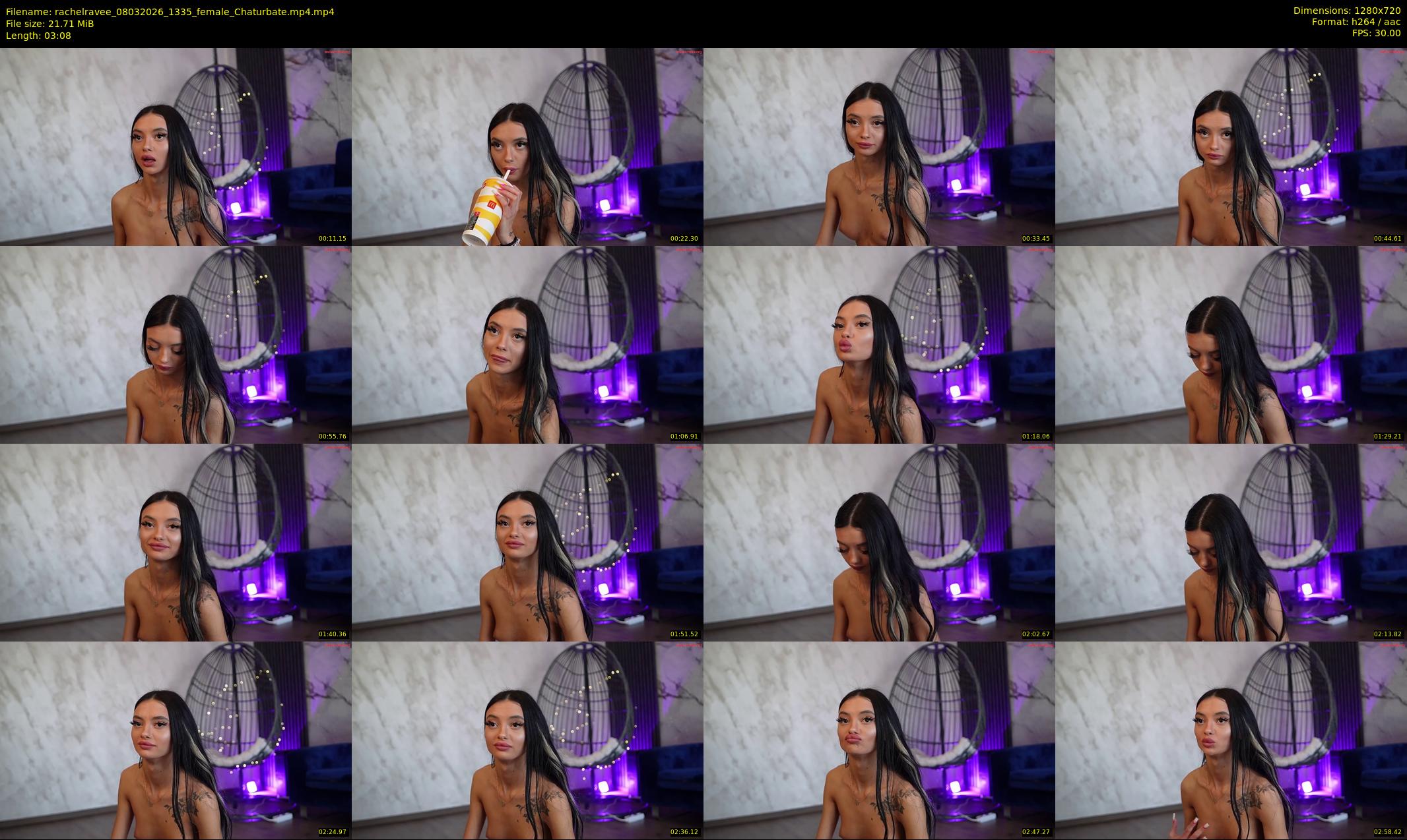 rachelravee — 4 minute Chaturbate female cam show recording, 720p, Mar 8, 2026