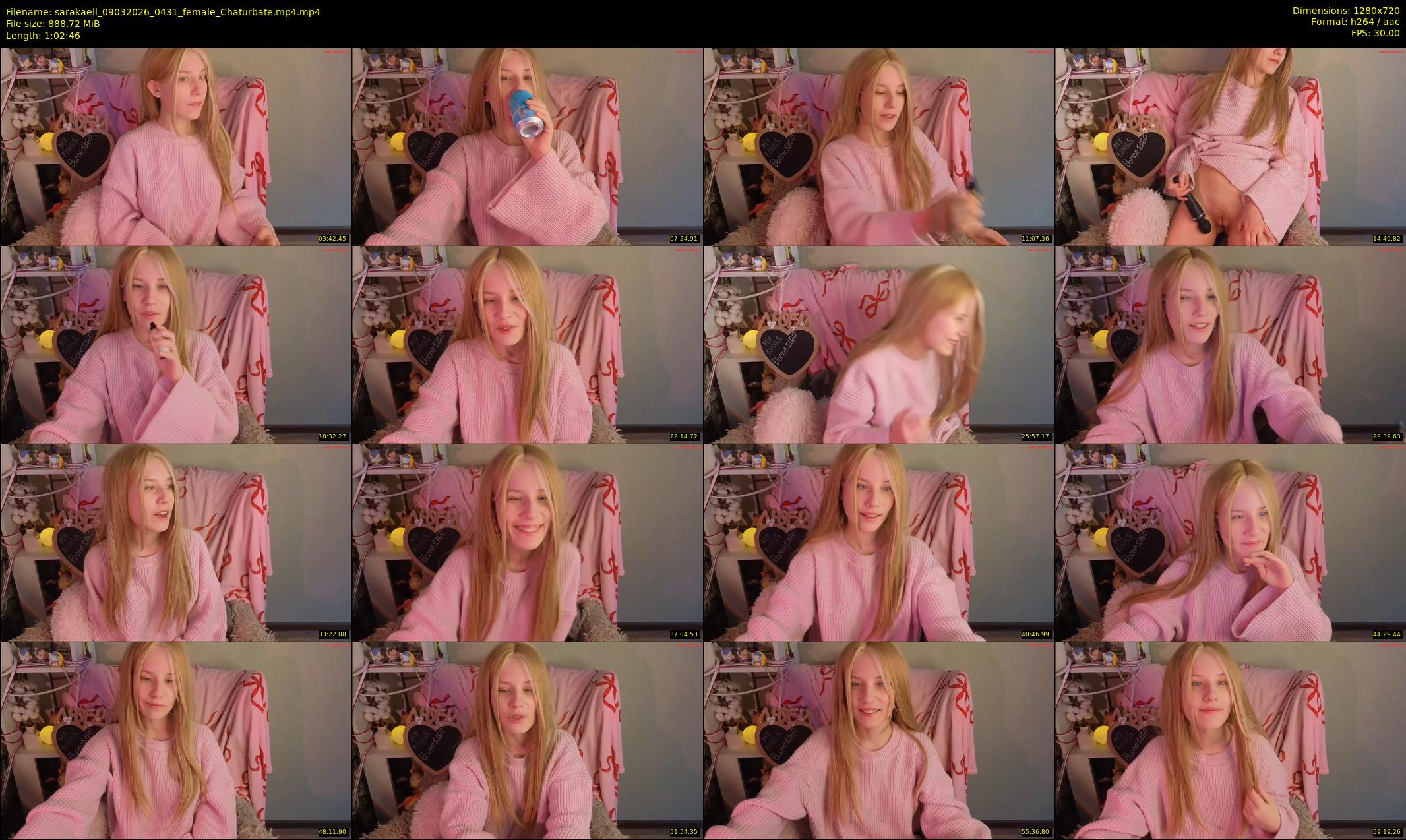 sarakaell — 63 minute Chaturbate female cam show recording, 720p, Mar 9, 2026