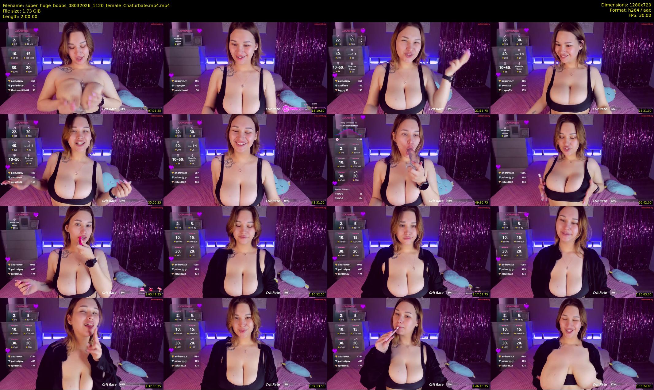 super_huge_boobs — 120 minute Chaturbate female cam show recording, 720p, Mar 8, 2026