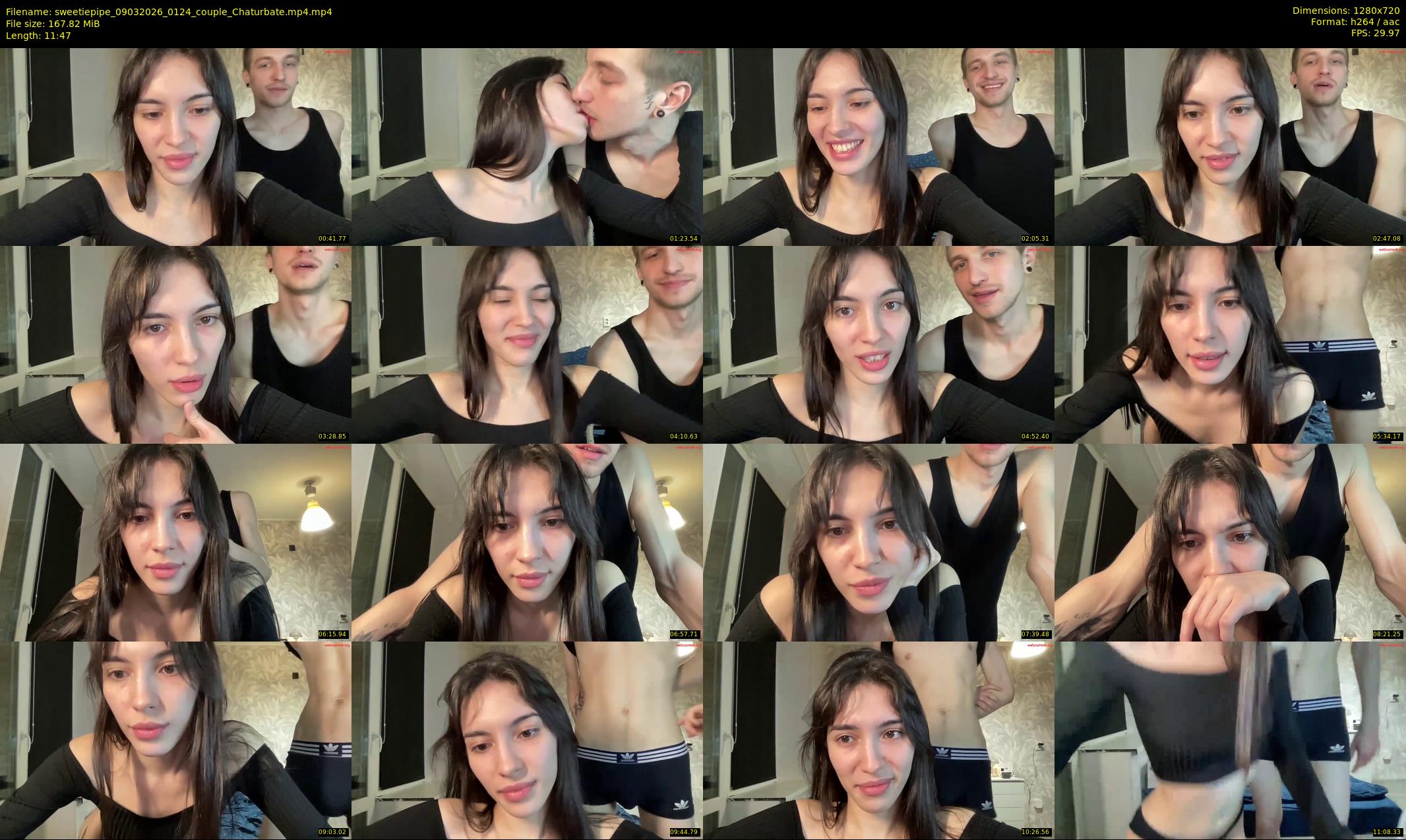sweetiepipe — 12 minute Chaturbate couple cam show recording, 720p, Mar 9, 2026