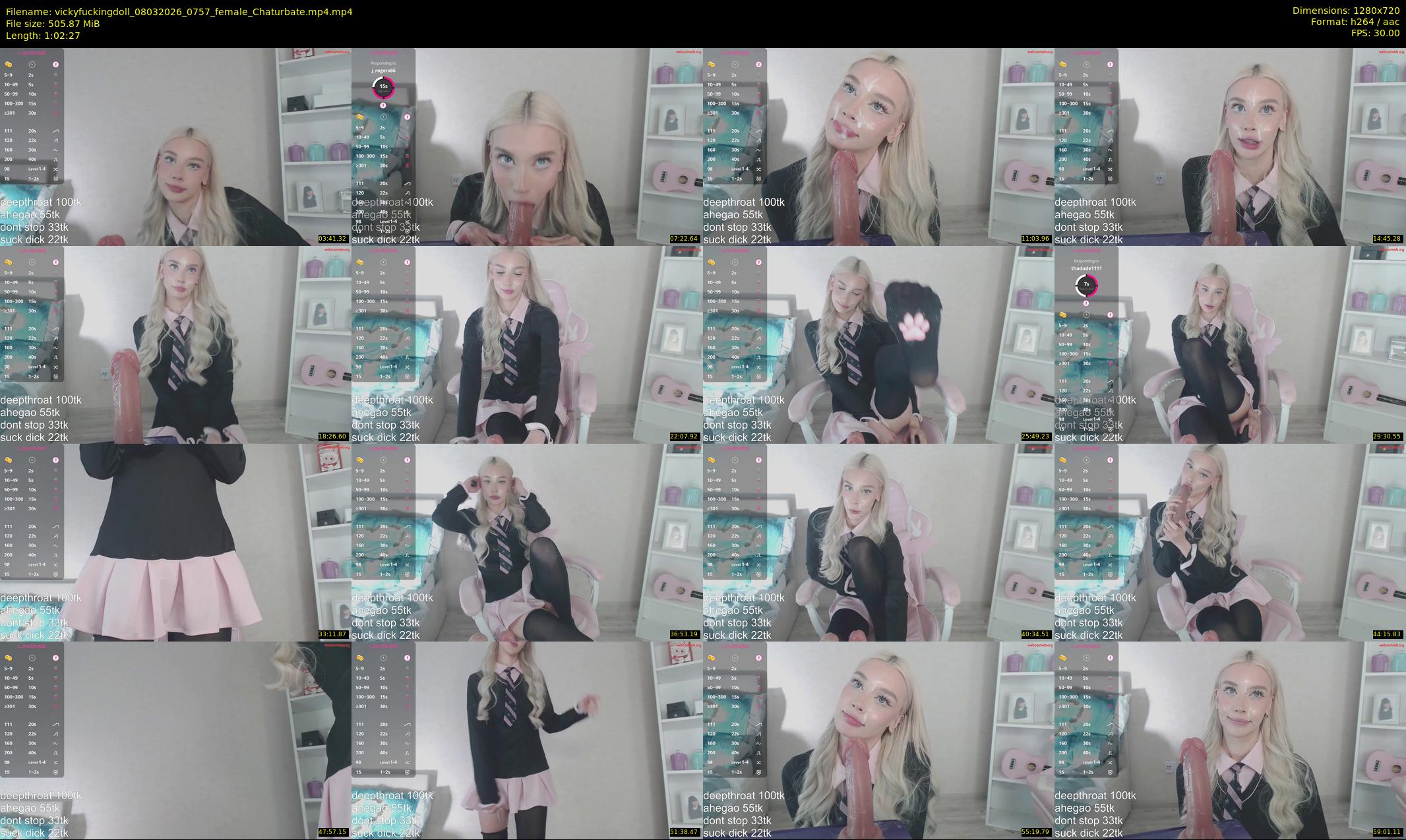 vickyfuckingdoll — 63 minute Chaturbate female cam show recording, 720p, Mar 8, 2026