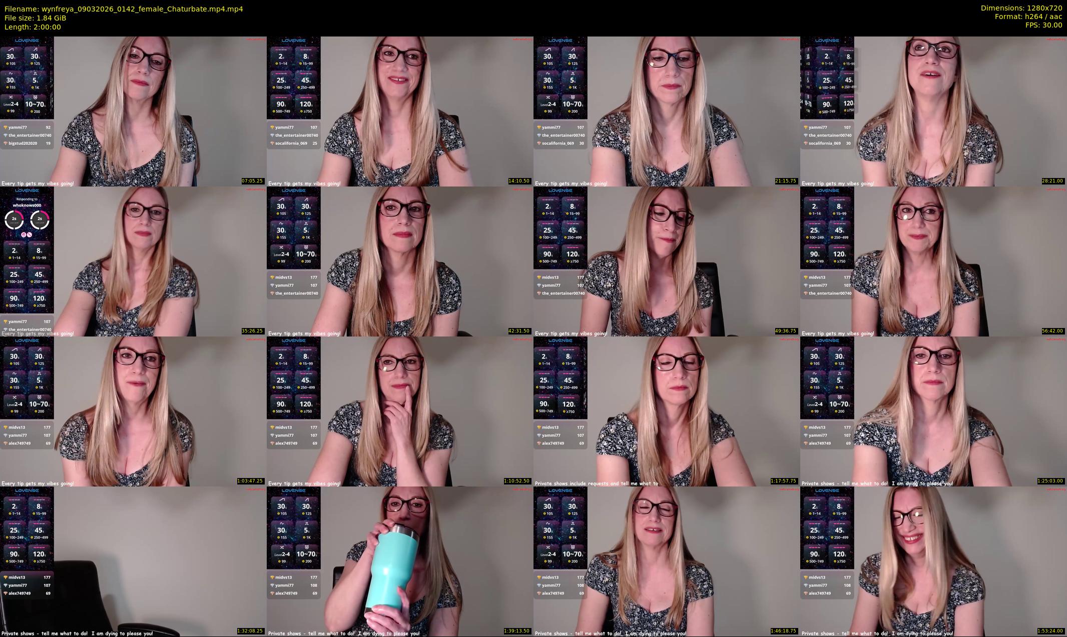 wynfreya — 120 minute Chaturbate female cam show recording, 720p, Mar 9, 2026