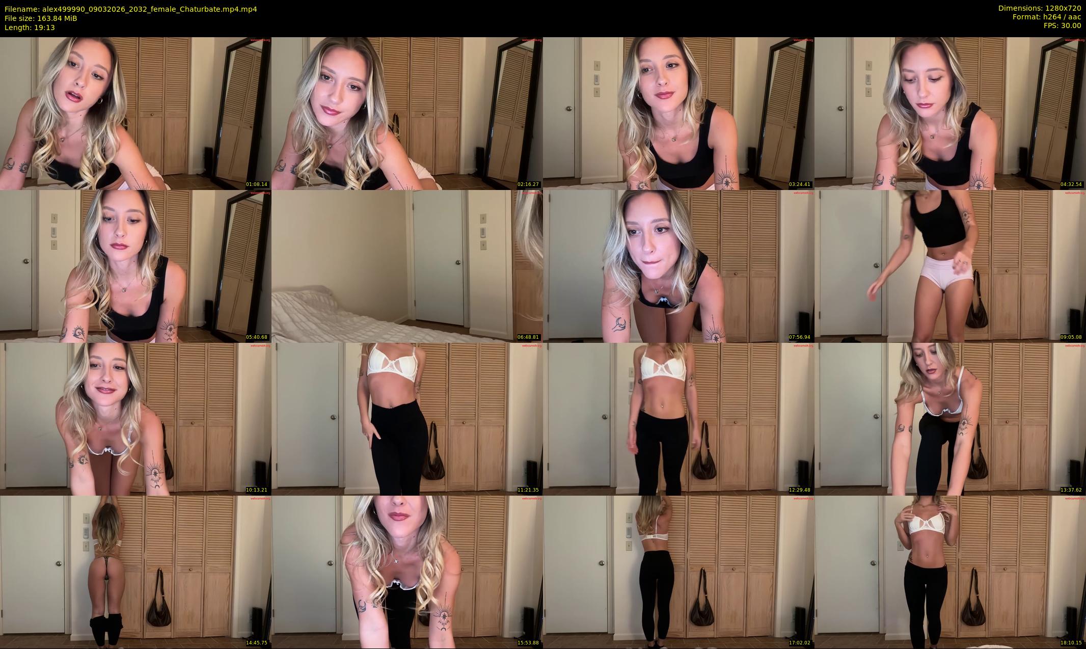 alex499990 — 20 minute Chaturbate female cam show recording, 720p, Mar 9, 2026