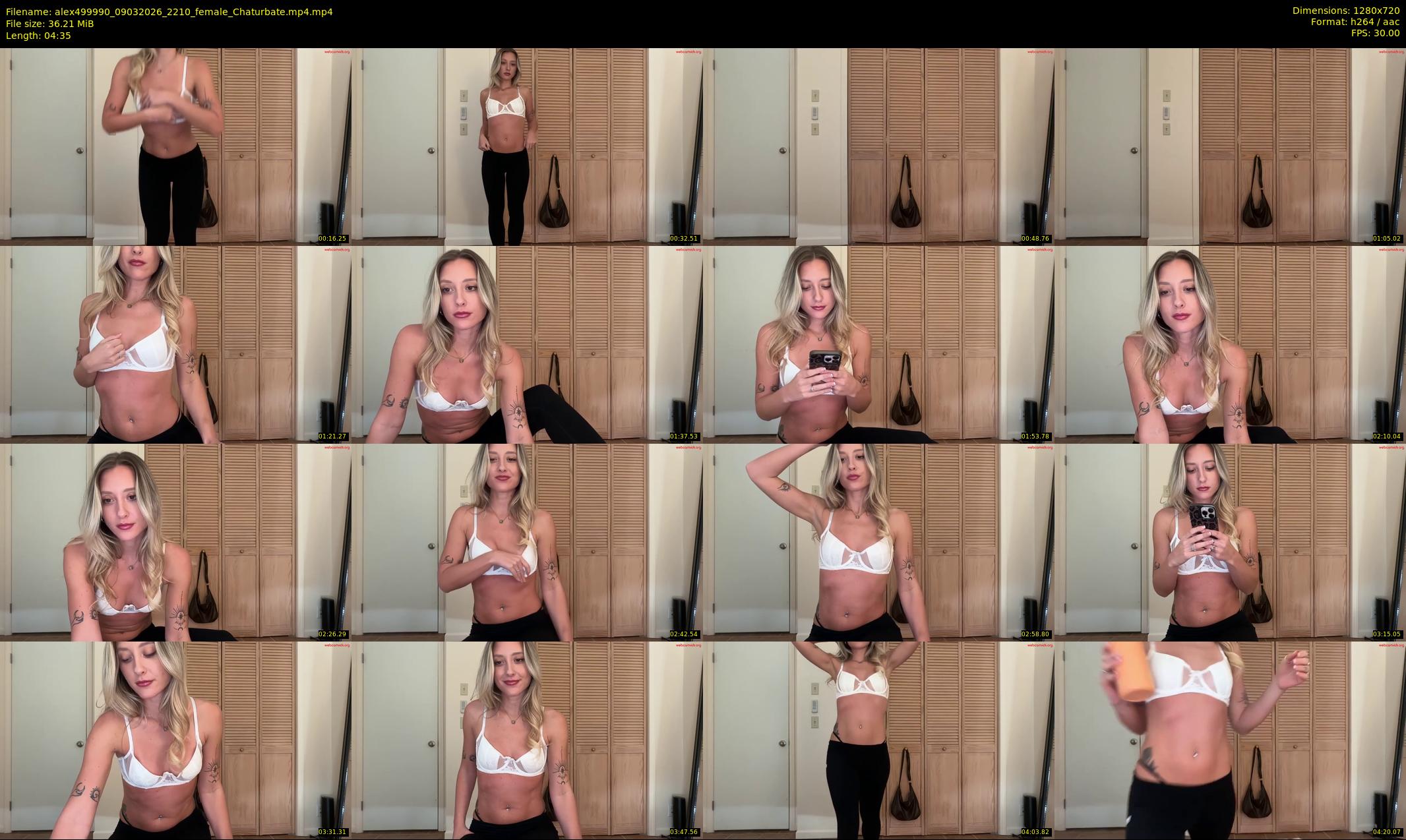 alex499990 — 5 minute Chaturbate female cam show recording, 720p, Mar 9, 2026