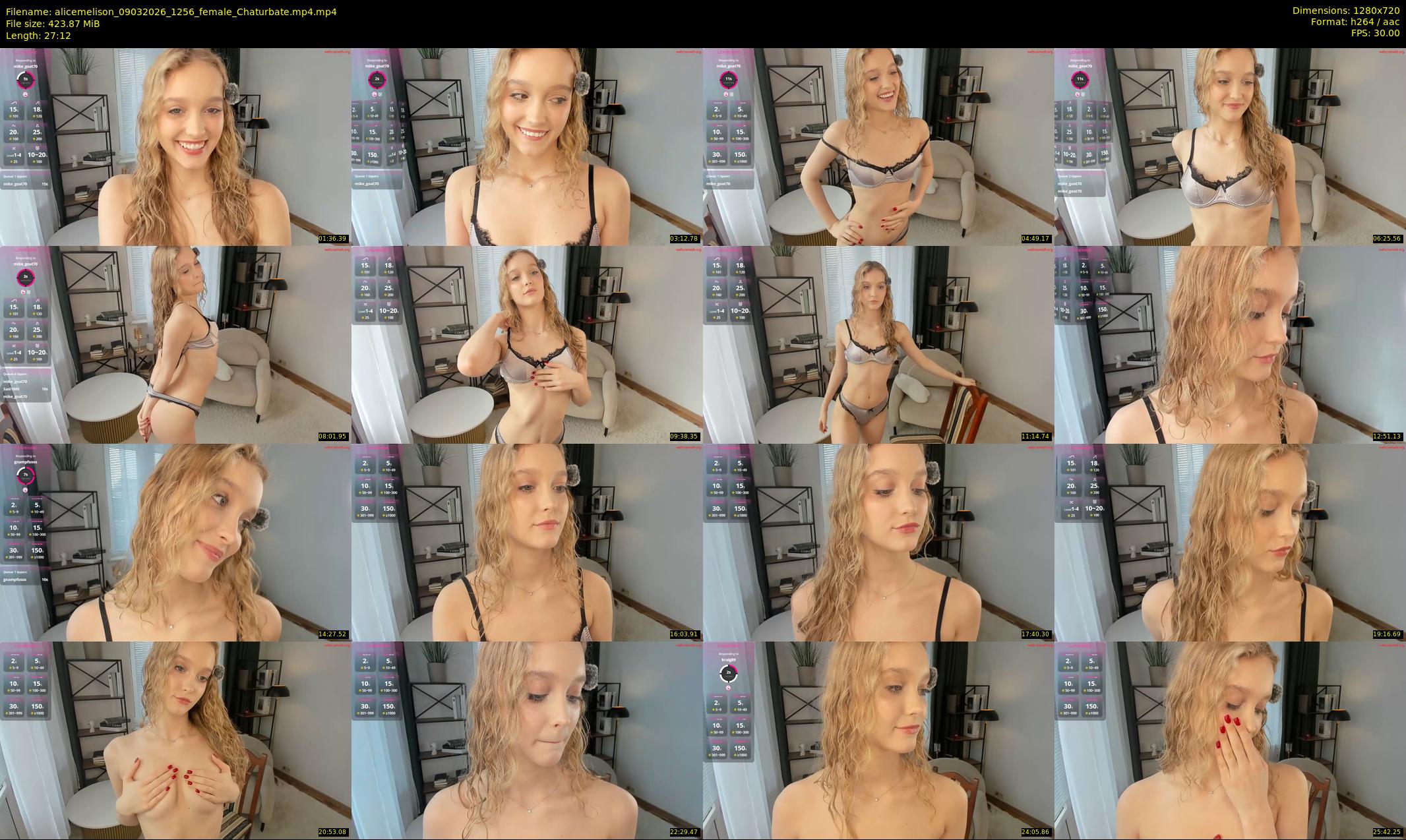 alicemelison — 28 minute Chaturbate female cam show recording, 720p, Mar 9, 2026