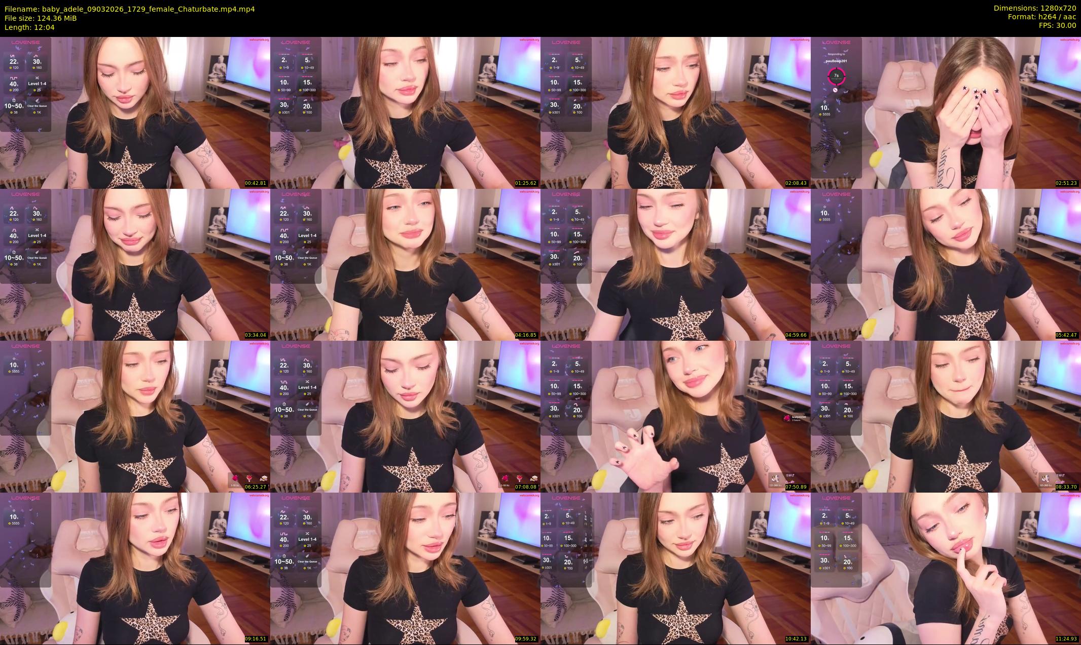 baby_adele — 13 minute Chaturbate female cam show recording, 720p, Mar 9, 2026