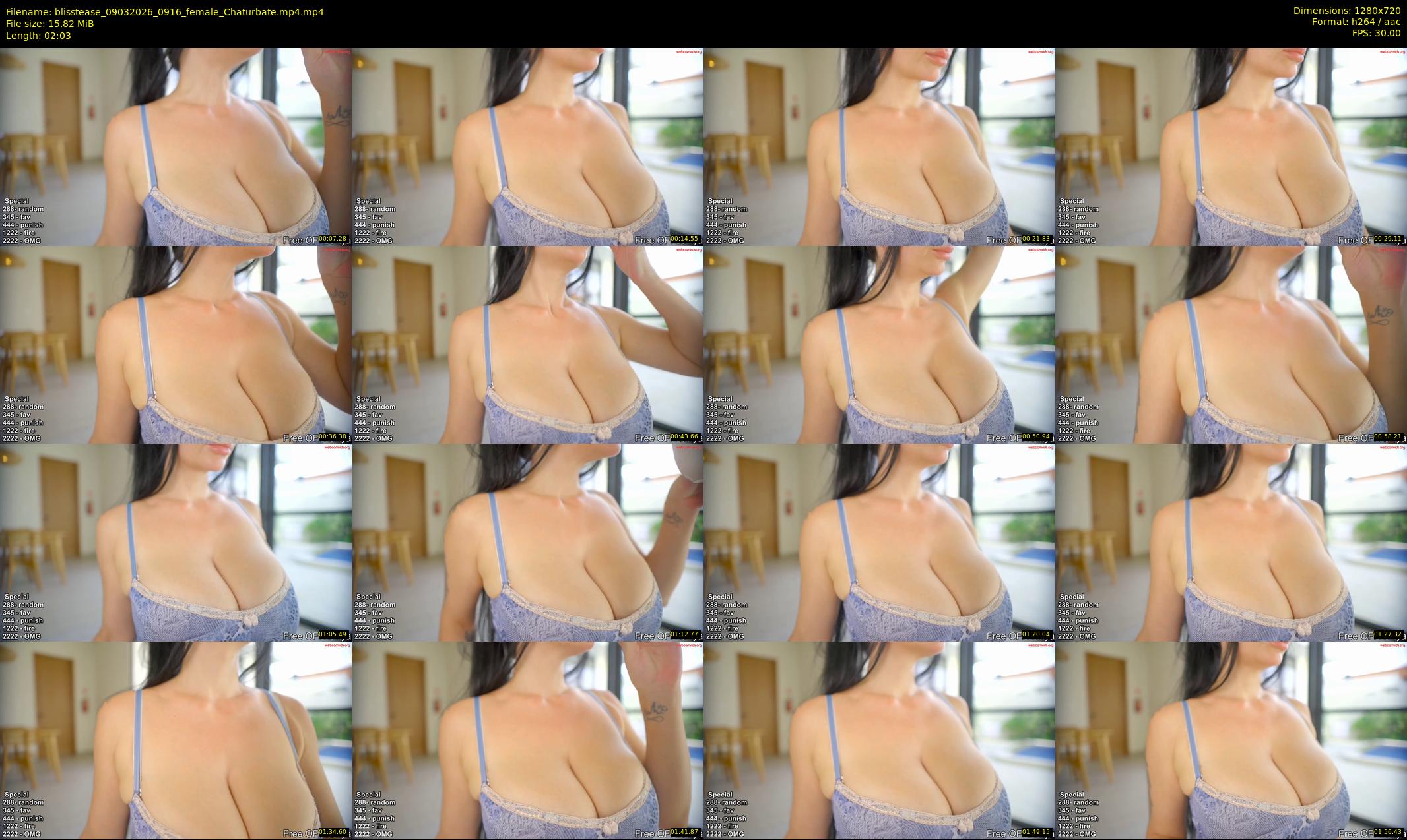 blisstease — 3 minute Chaturbate female cam show recording, 720p, Mar 9, 2026