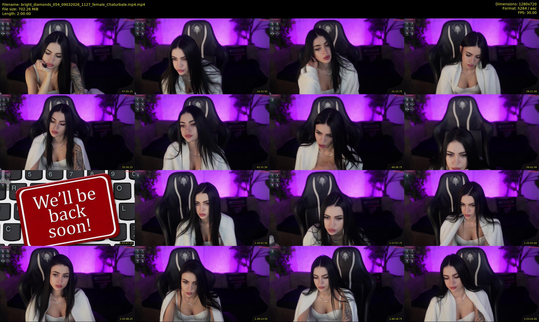 bright_diamonds_054 — 120 minute Chaturbate couple cam show recording, 720p, Mar 9, 2026