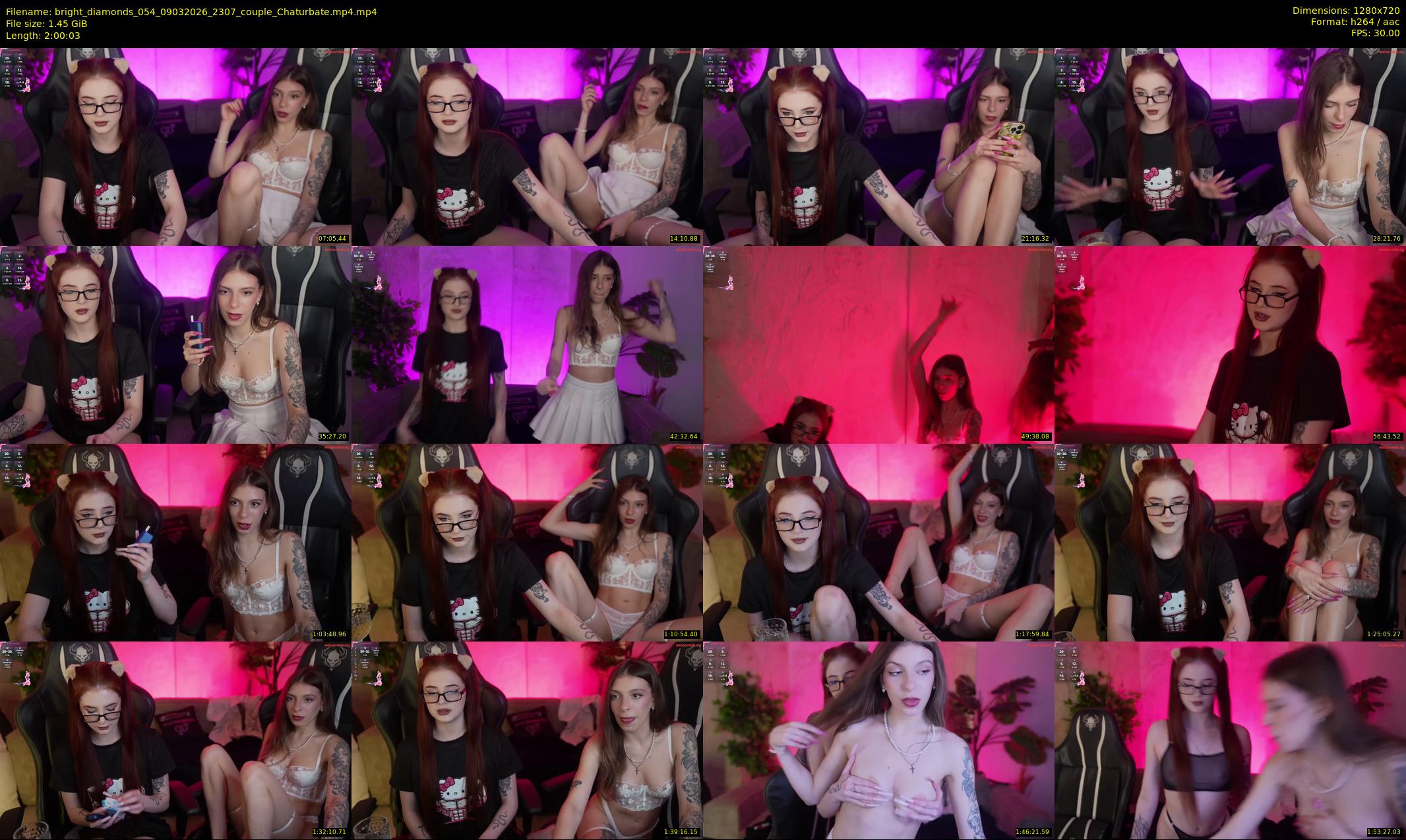 bright_diamonds_054 — 121 minute Chaturbate couple cam show recording, 720p, Mar 9, 2026