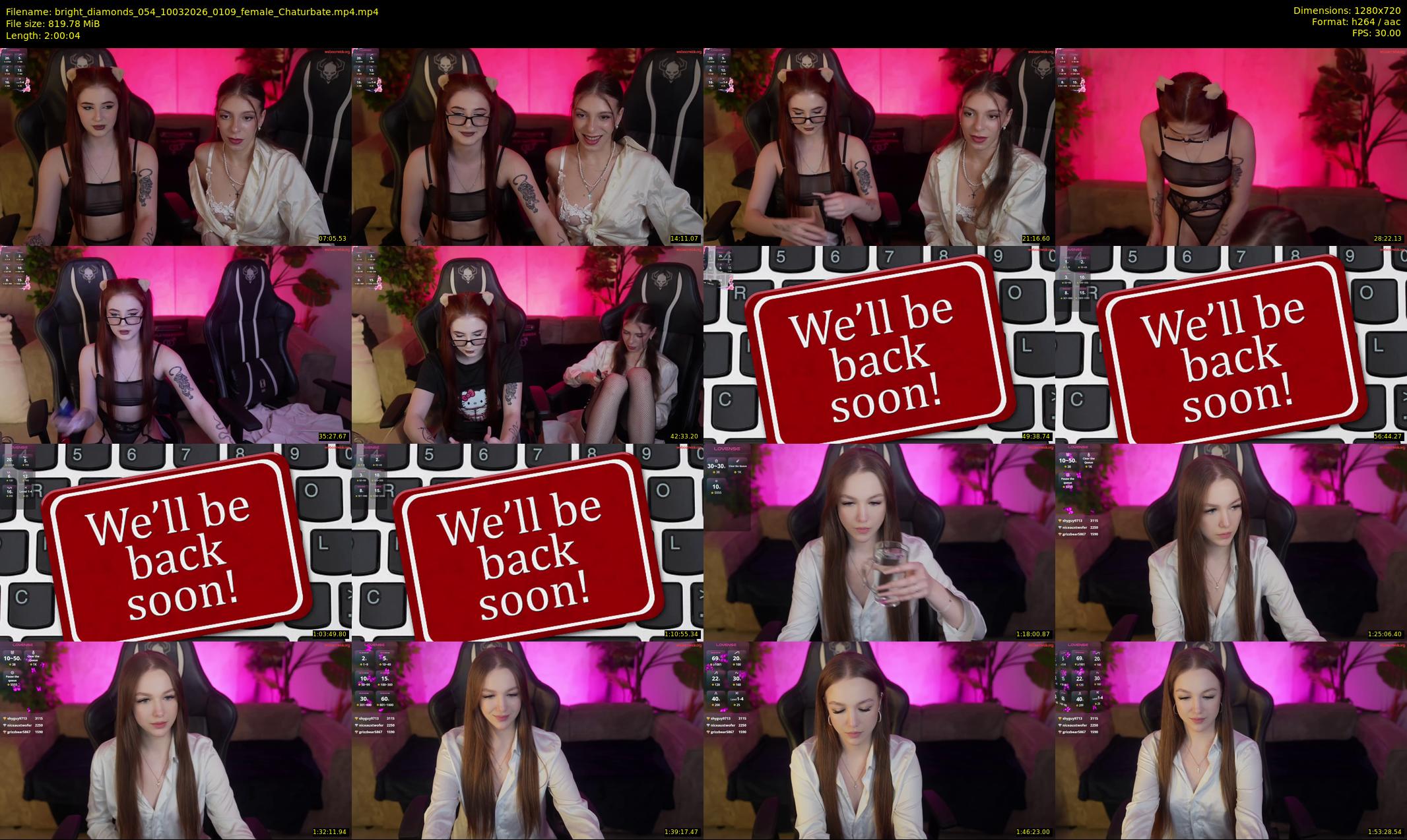 bright_diamonds_054 — 121 minute Chaturbate couple cam show recording, 720p, Mar 10, 2026