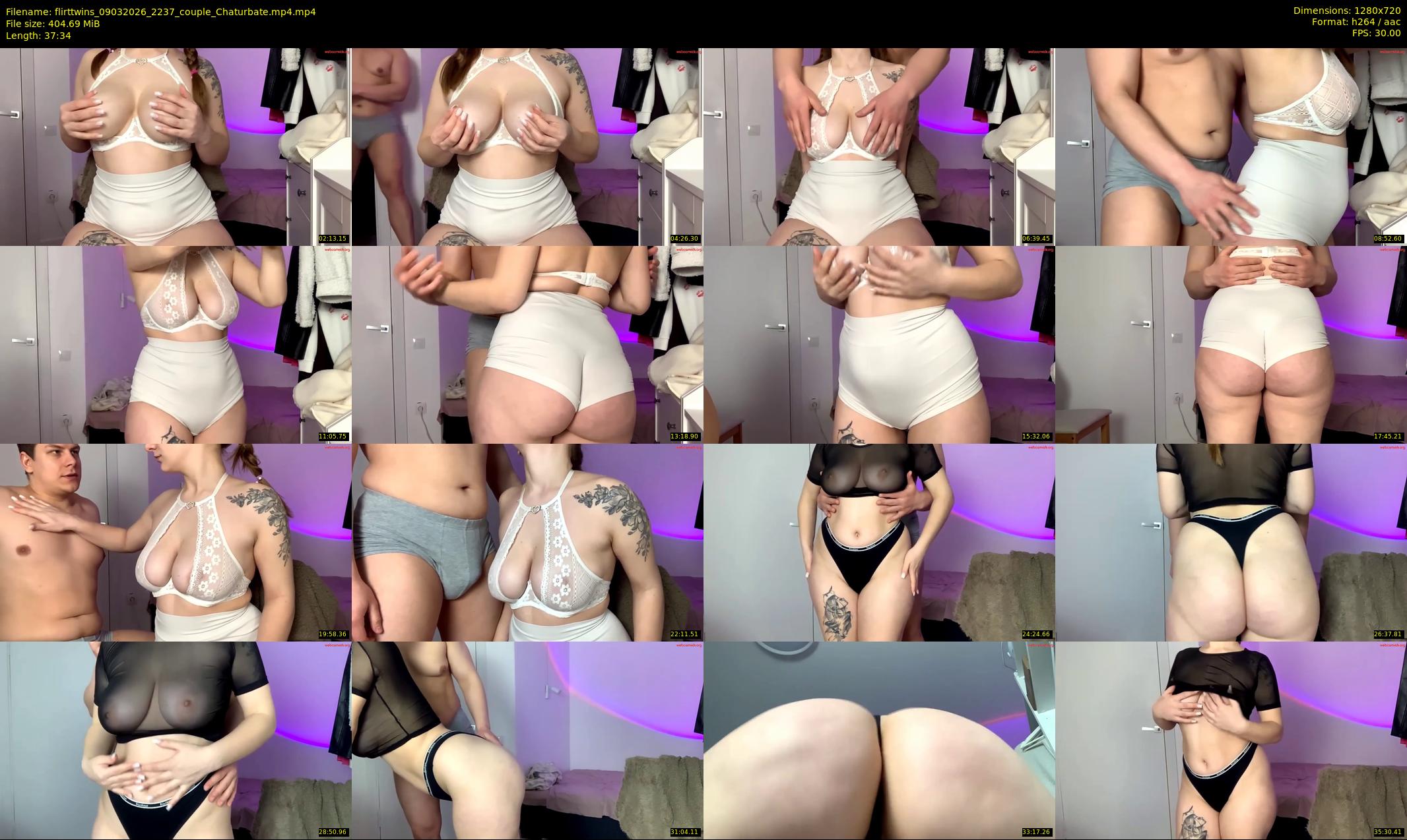 flirttwins — 38 minute Chaturbate couple cam show recording, 720p, Mar 9, 2026