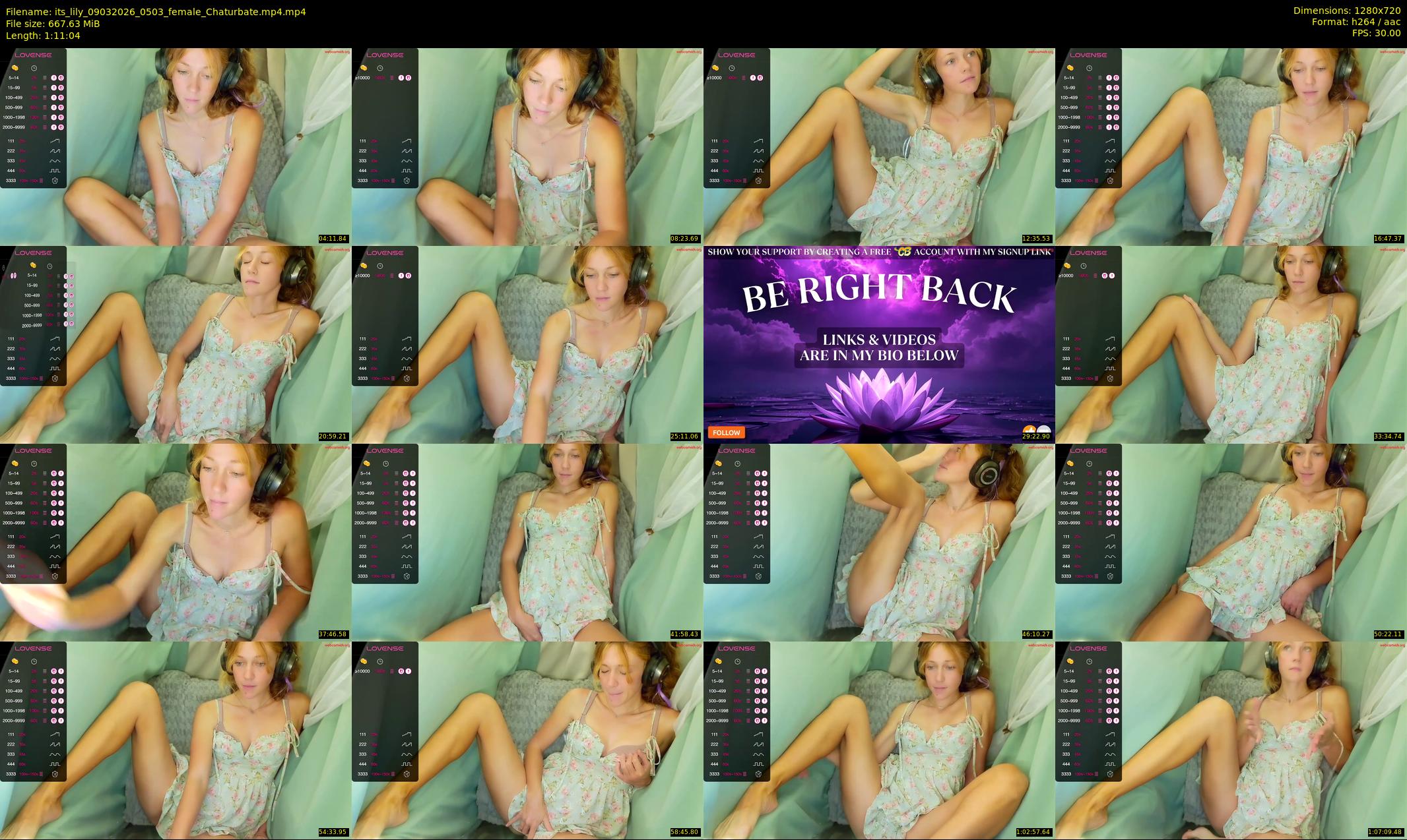 its_lily — 72 minute Chaturbate female cam show recording, 720p, Mar 9, 2026