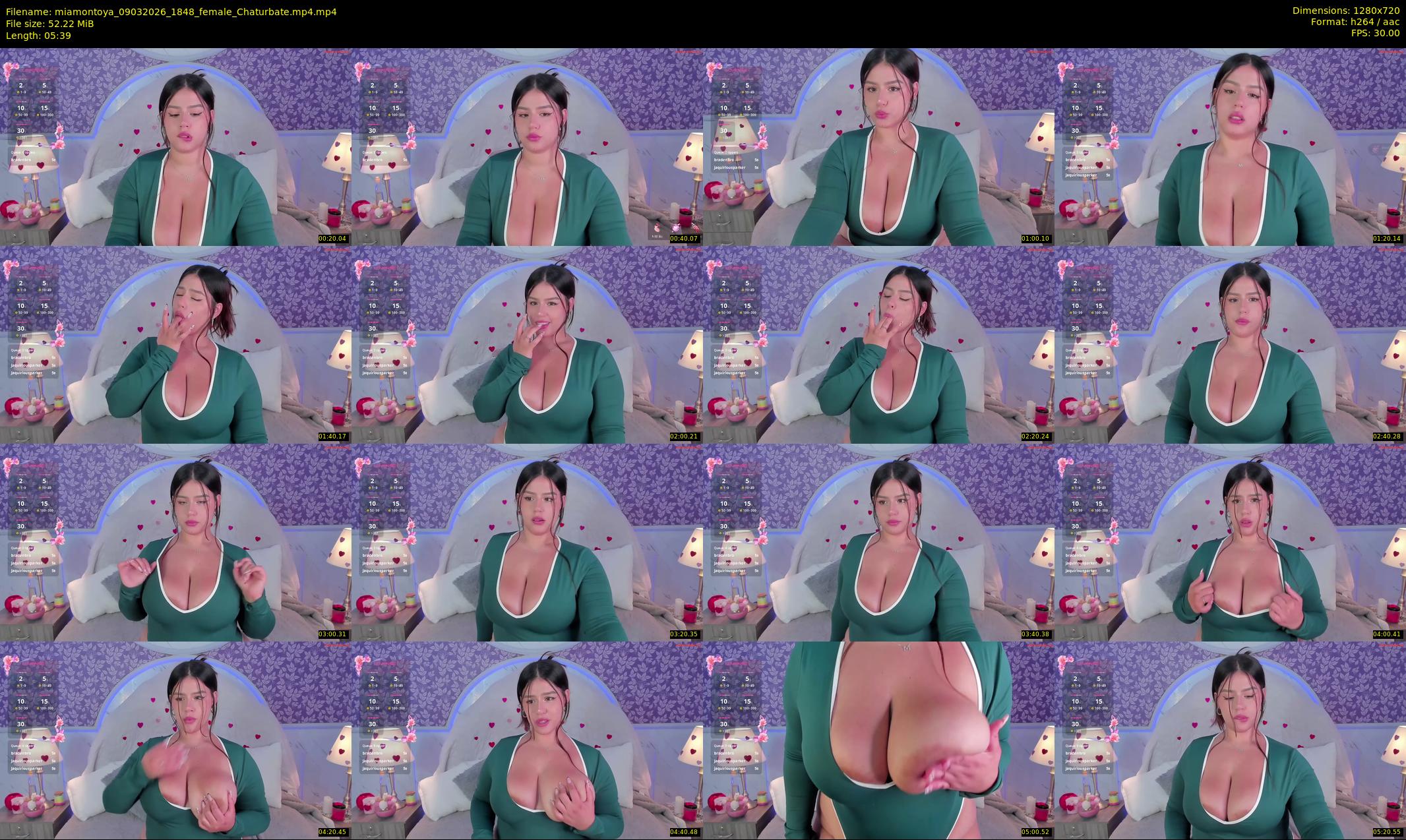 miamontoya — 6 minute Chaturbate female cam show recording, 720p, Mar 9, 2026