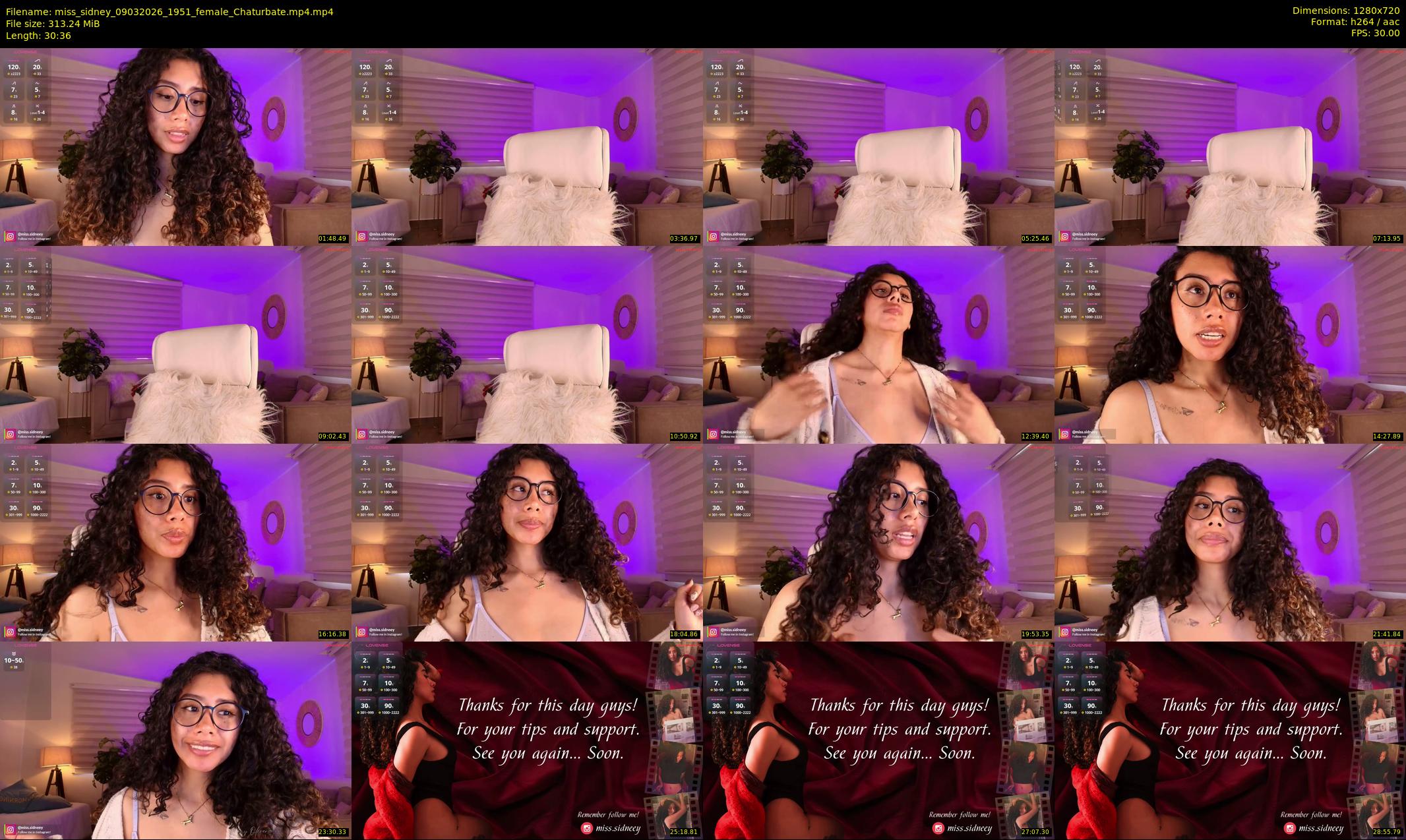 miss_sidney — 31 minute Chaturbate female cam show recording, 720p, Mar 9, 2026