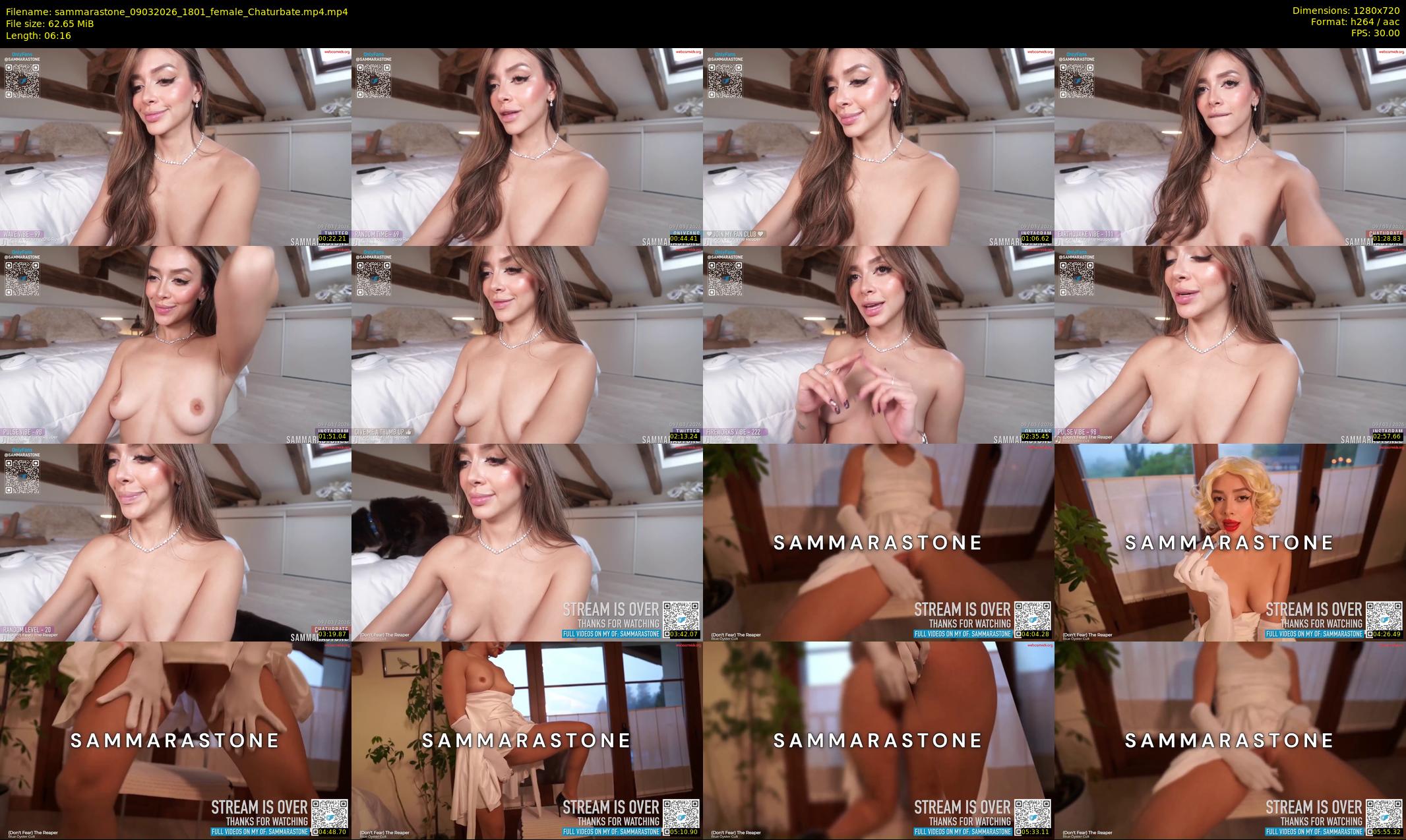 sammarastone — 7 minute Chaturbate female cam show recording, 720p, Mar 9, 2026