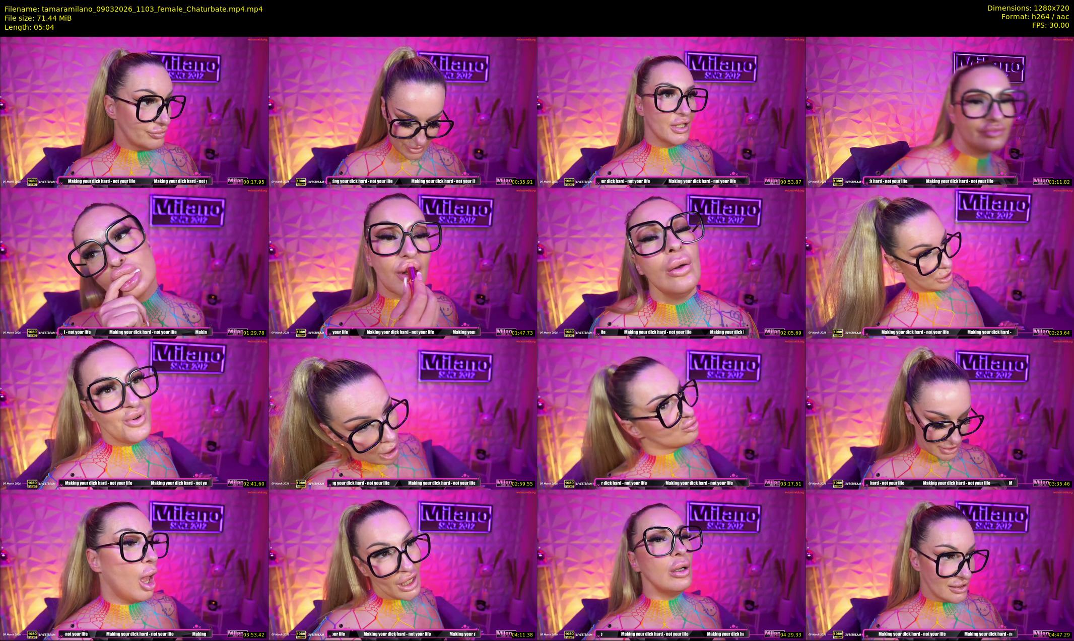 tamaramilano — 6 minute Chaturbate female cam show recording, 720p, Mar 9, 2026