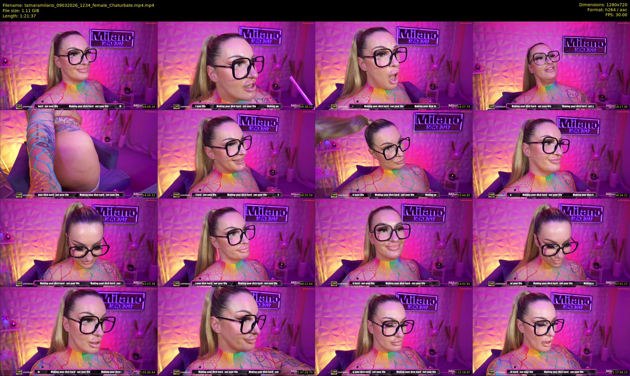 tamaramilano — 82 minute Chaturbate female cam show recording, 720p, Mar 9, 2026