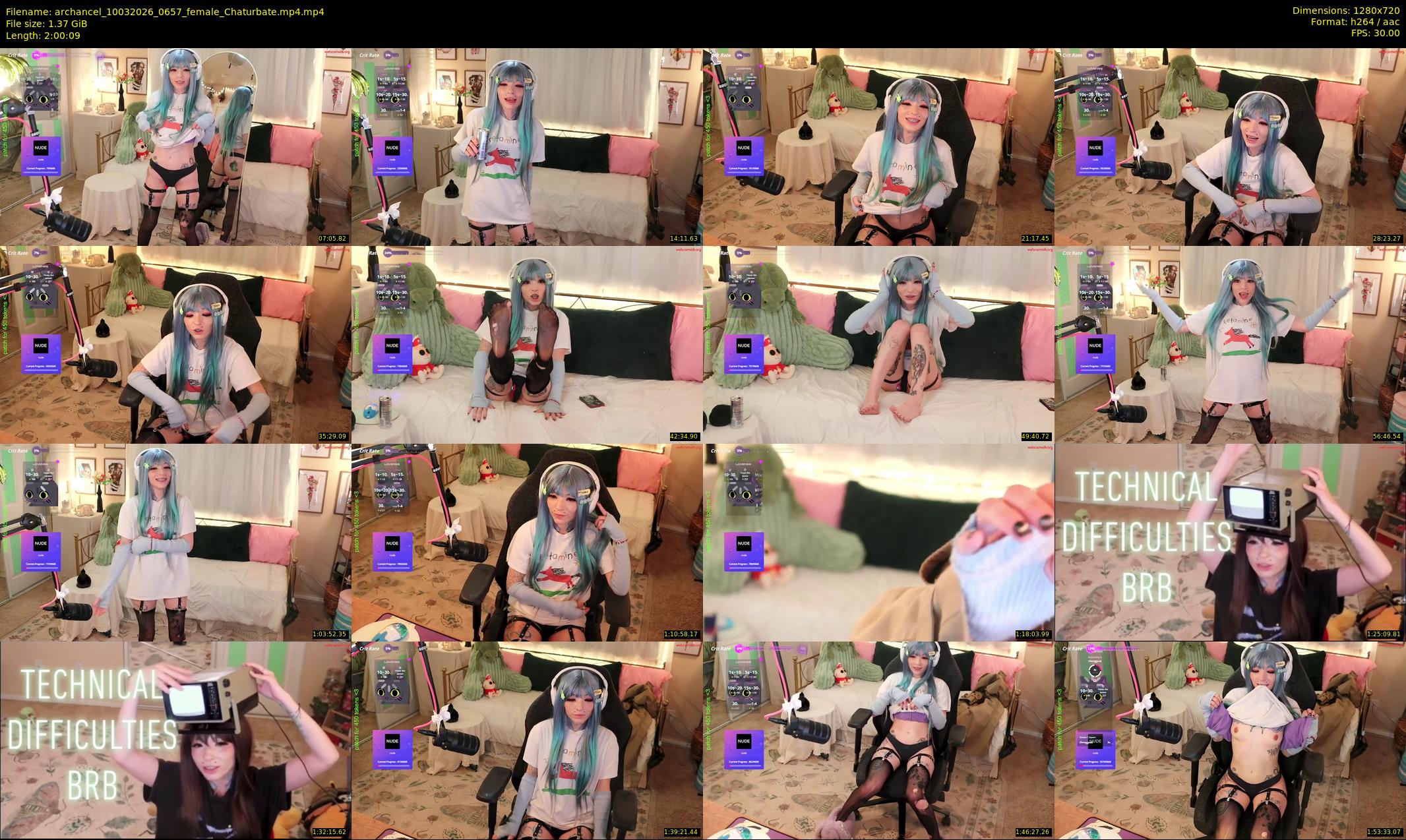 archancel — 121 minute Chaturbate female cam show recording, 720p, Mar 10, 2026