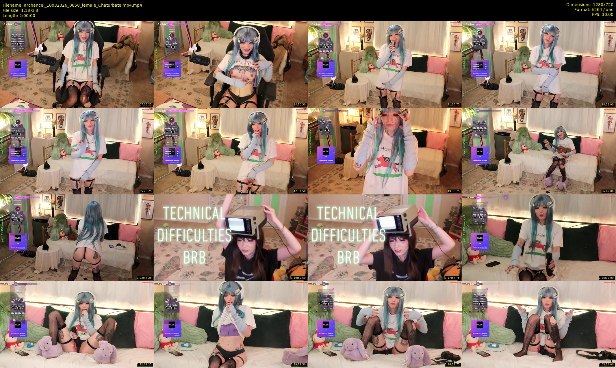 archancel — 120 minute Chaturbate female cam show recording, 720p, Mar 10, 2026