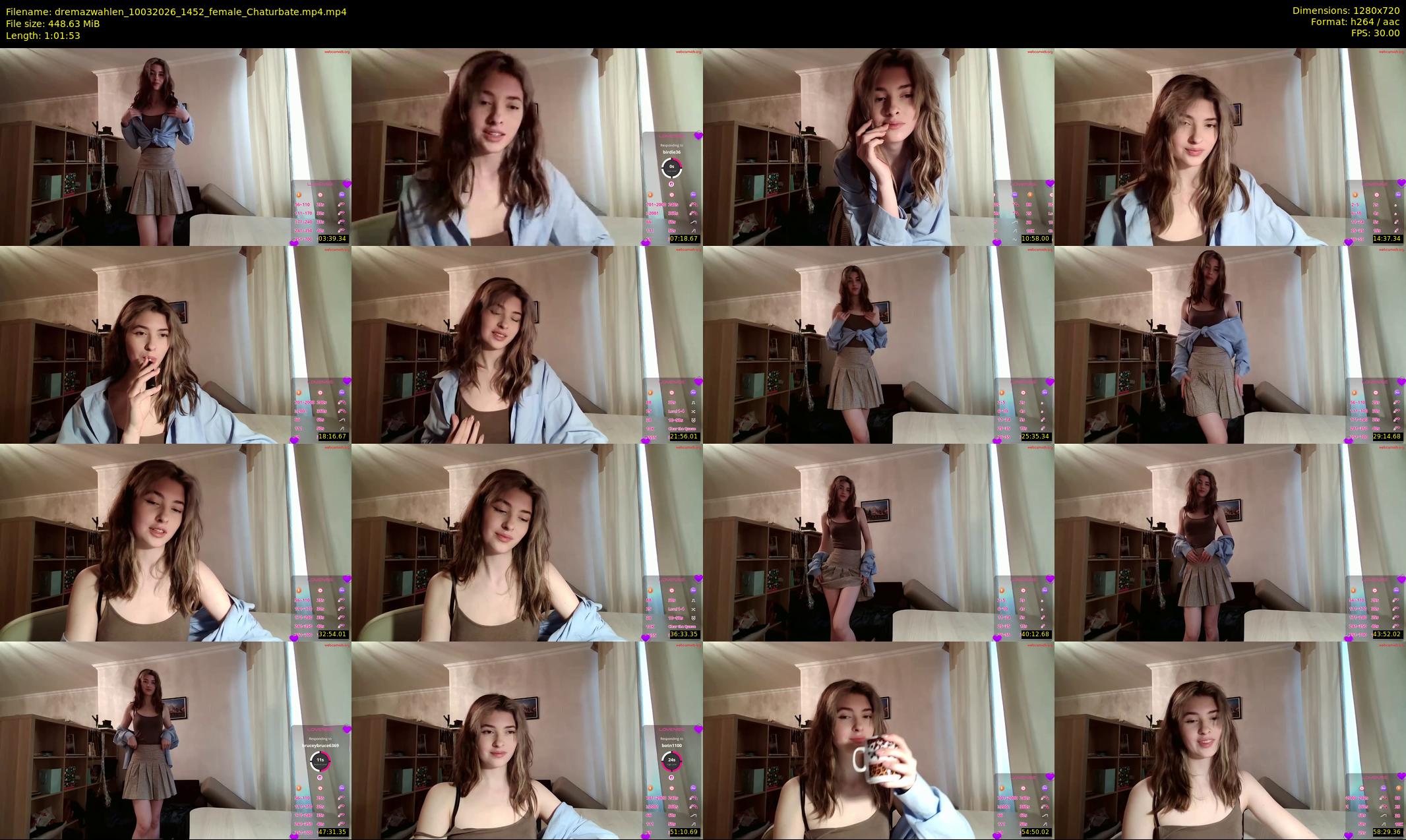 dremazwahlen — 62 minute Chaturbate female cam show recording, 720p, Mar 10, 2026
