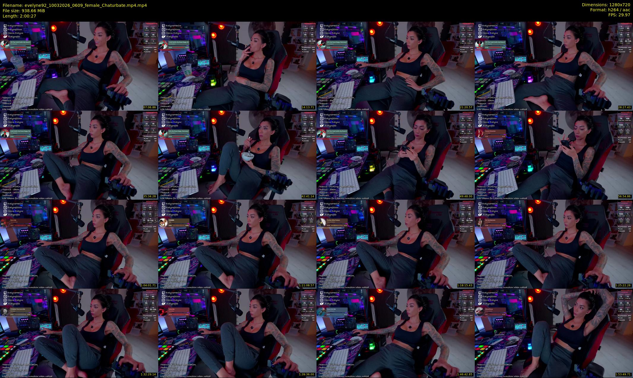 evelyne92 — 121 minute Chaturbate female cam show recording, 720p, Mar 10, 2026