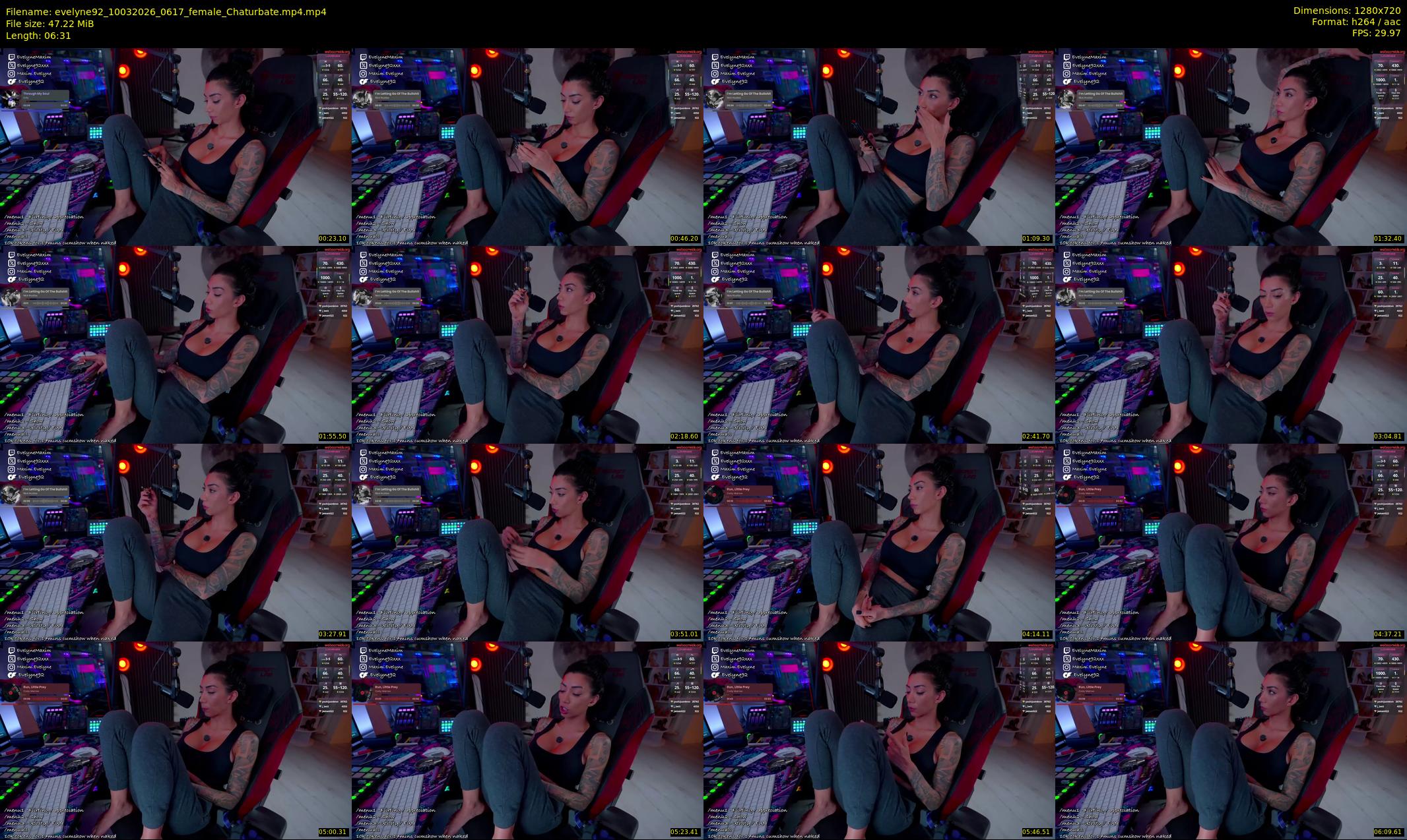 evelyne92 — 7 minute Chaturbate female cam show recording, 720p, Mar 10, 2026
