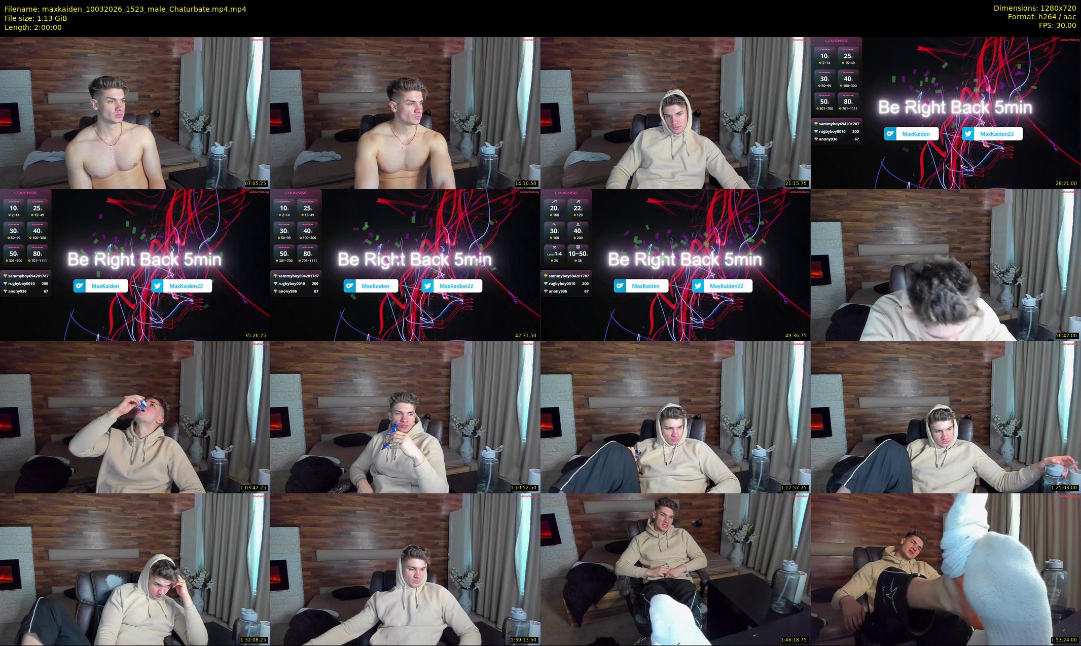 maxkaiden — 120 minute Chaturbate male cam show recording, 720p, Mar 10, 2026