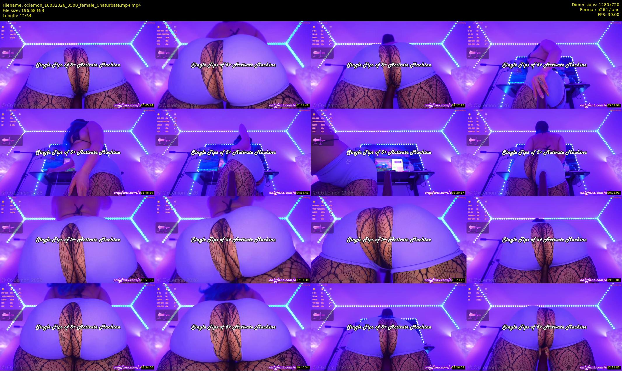 oxlemon — 13 minute Chaturbate female cam show recording, 720p, Mar 10, 2026