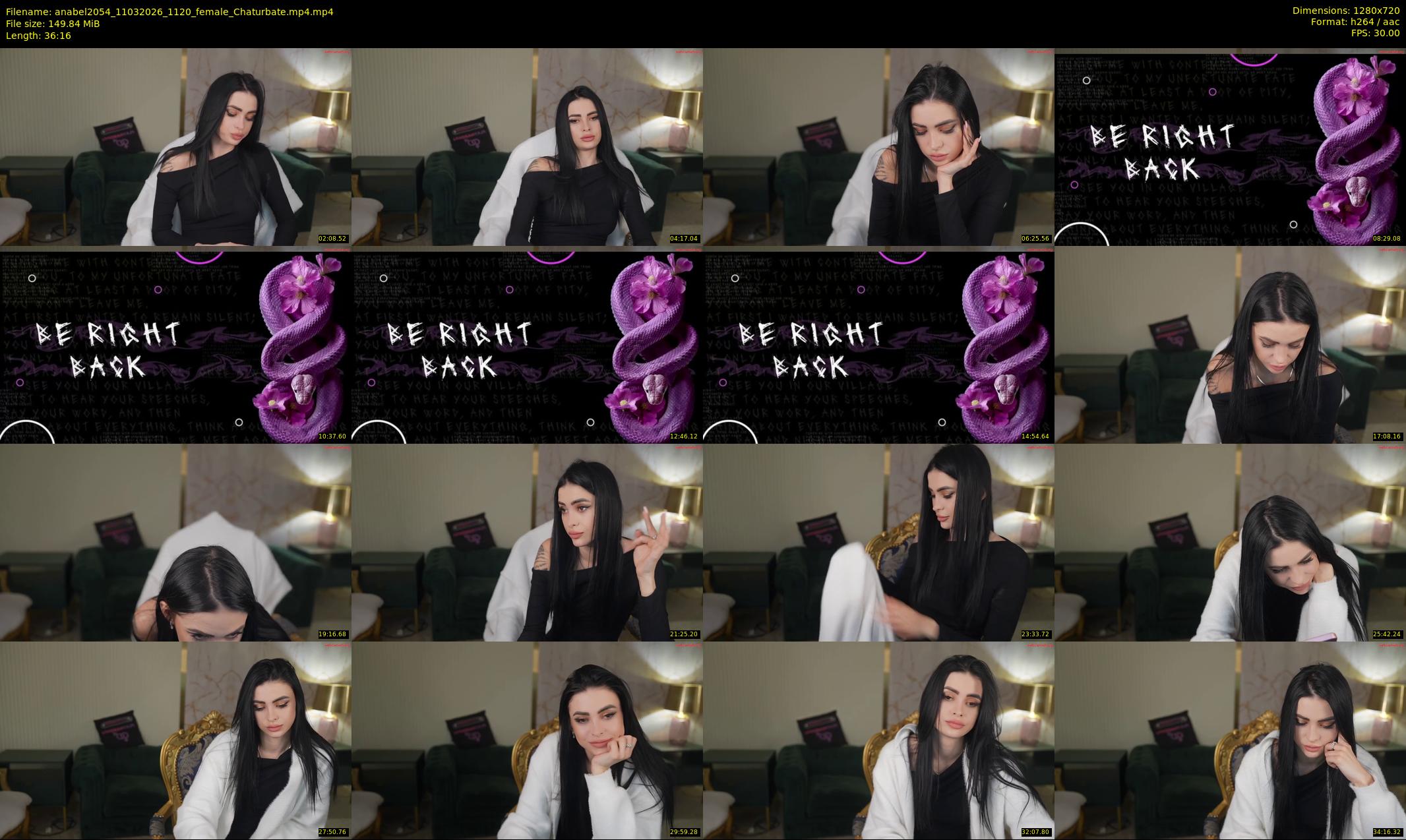 anabel2054 — 37 minute Chaturbate female cam show recording, 720p, Mar 11, 2026
