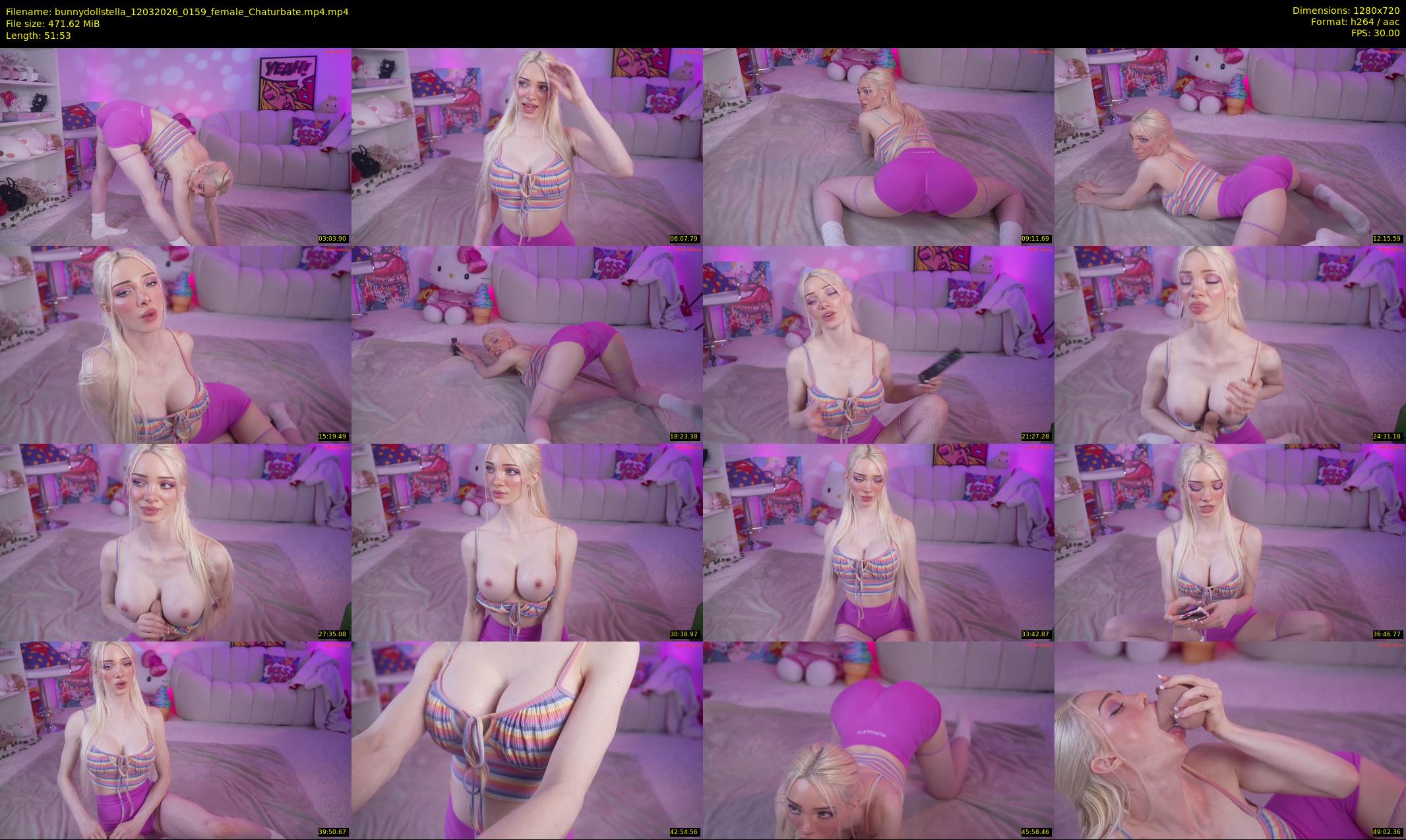 bunnydollstella — 52 minute Chaturbate female cam show recording, 720p, Mar 12, 2026
