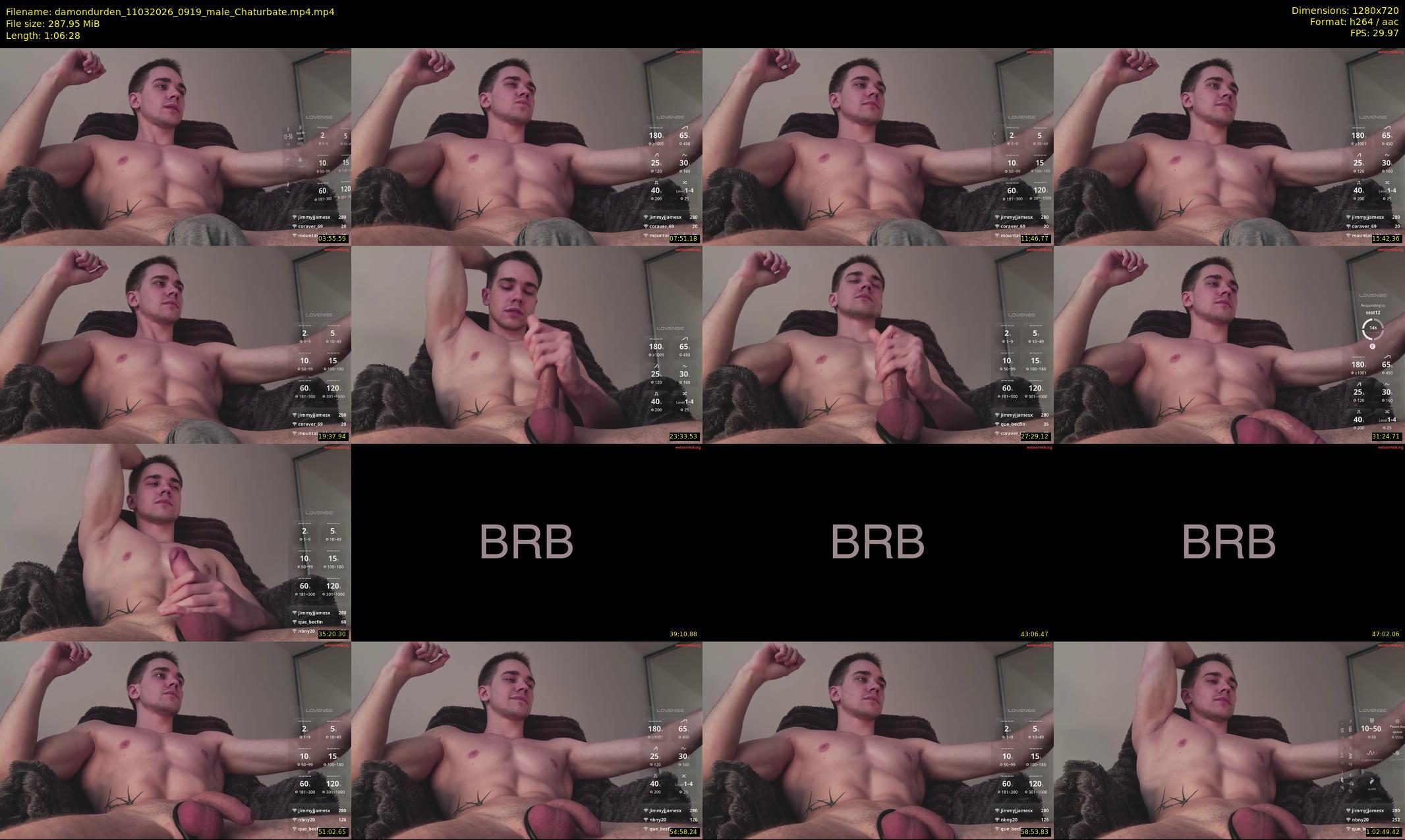 damondurden — 67 minute Chaturbate male cam show recording, 720p, Mar 11, 2026