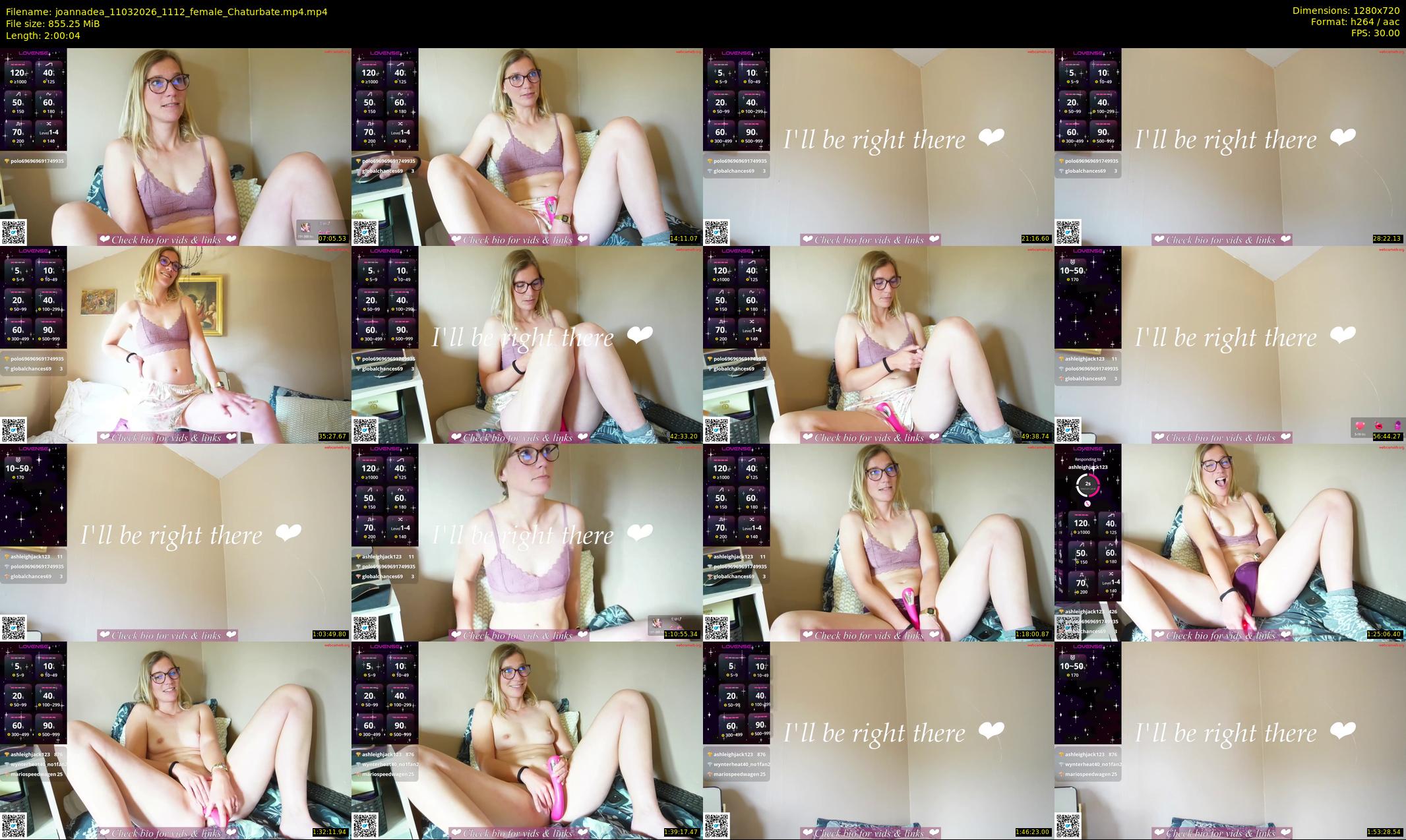 joannadea — 121 minute Chaturbate female cam show recording, 720p, Mar 11, 2026