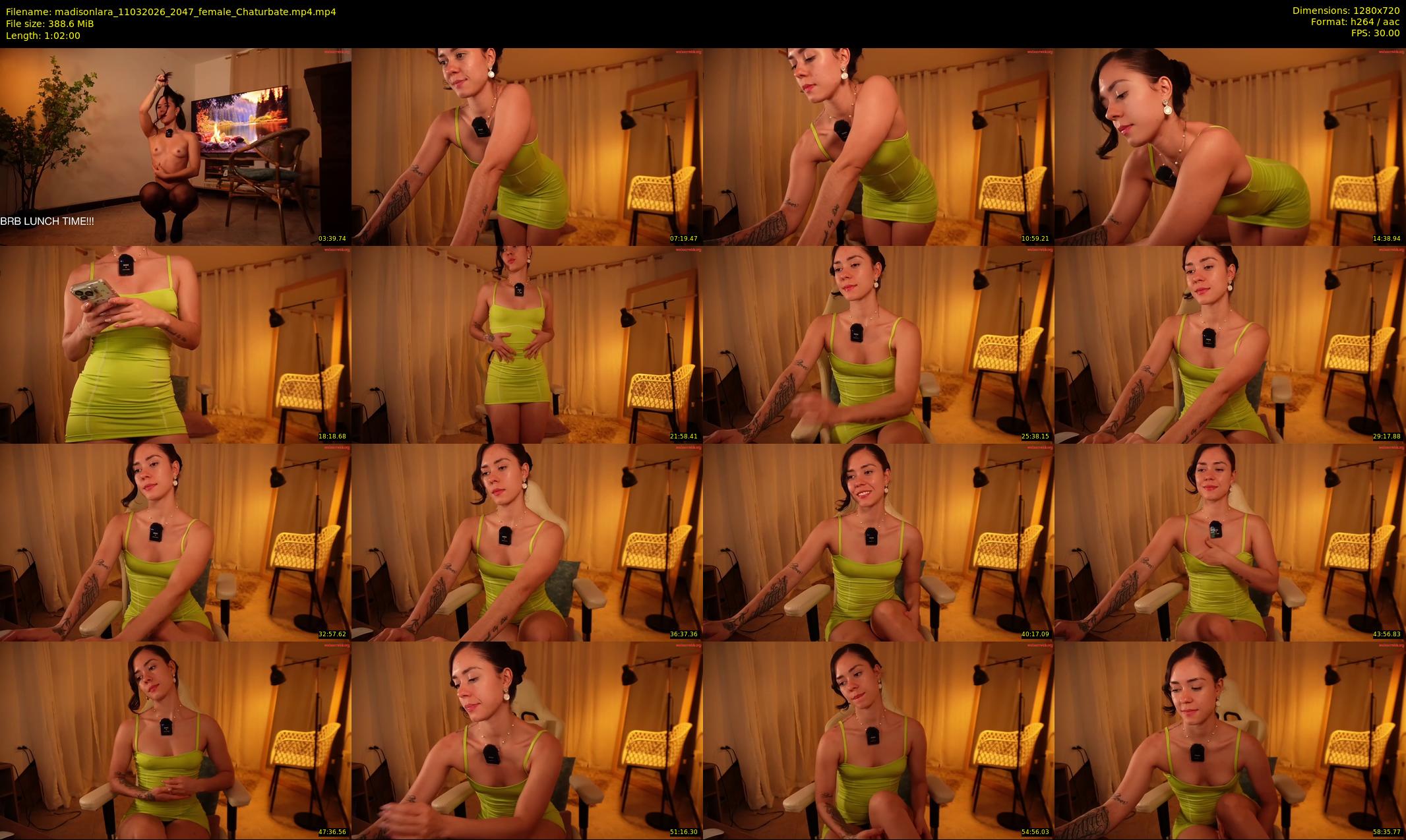 madisonlara — 62 minute Chaturbate female cam show recording, 720p, Mar 11, 2026