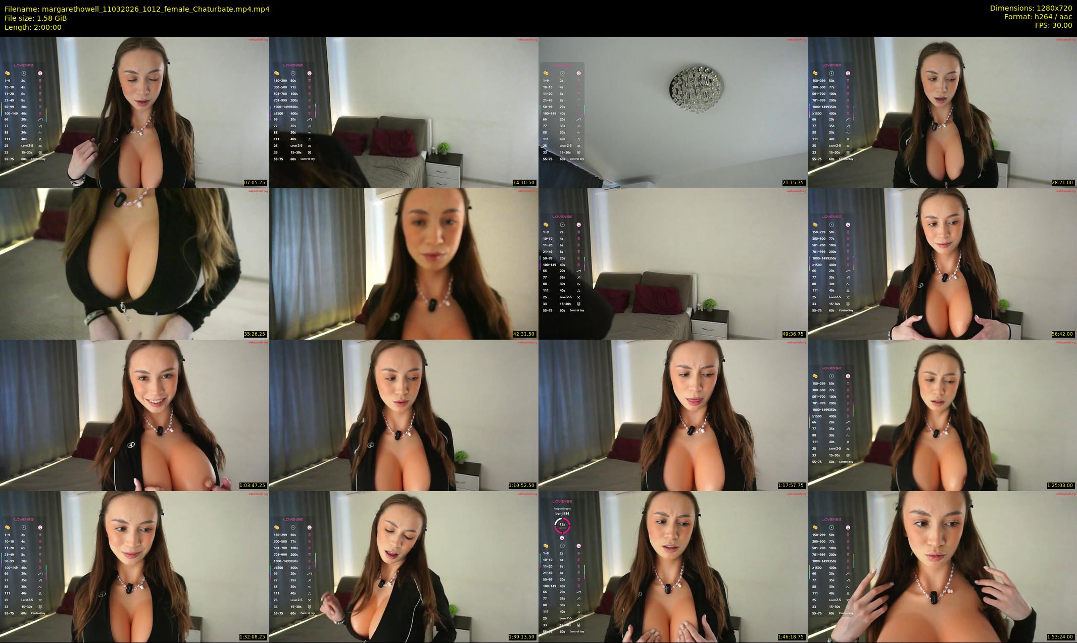 margarethowell — 120 minute Chaturbate female cam show recording, 720p, Mar 11, 2026
