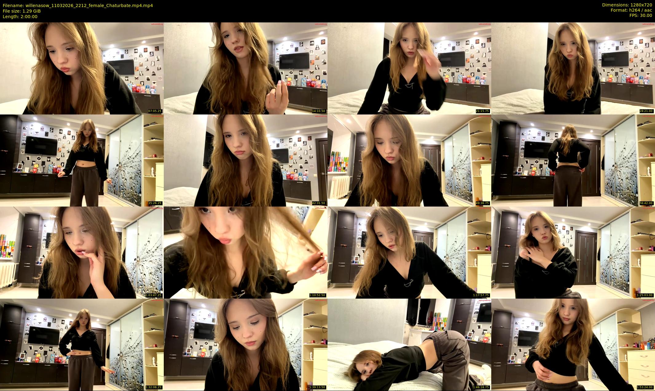 willenasow — 120 minute Chaturbate female cam show recording, 720p, Mar 11, 2026