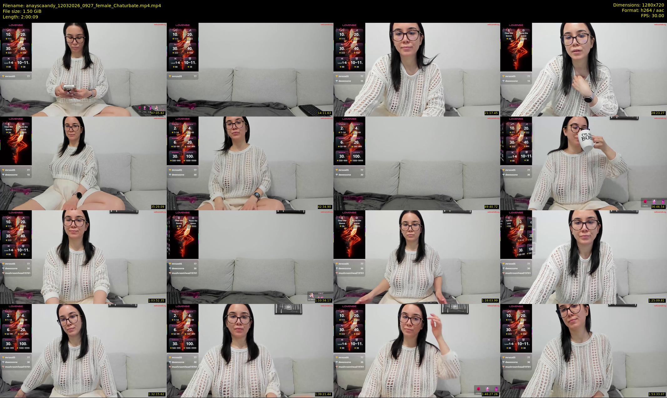 anayscaandy — 121 minute Chaturbate female cam show recording, 720p, Mar 12, 2026