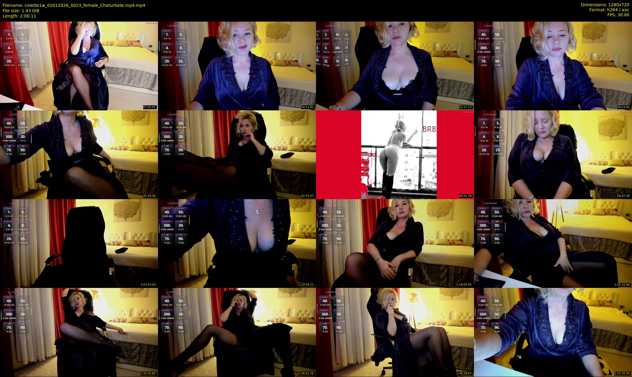 colette1w — 121 minute Chaturbate female cam show recording, 720p, Jan 2, 2026