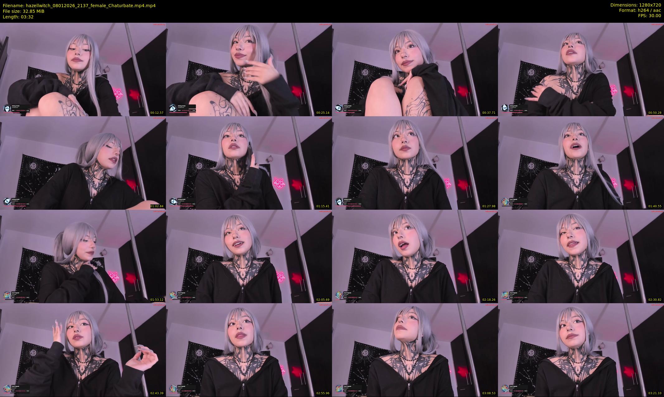 hazellwitch — 4 minute Chaturbate female cam show recording, 720p, Jan 8, 2026