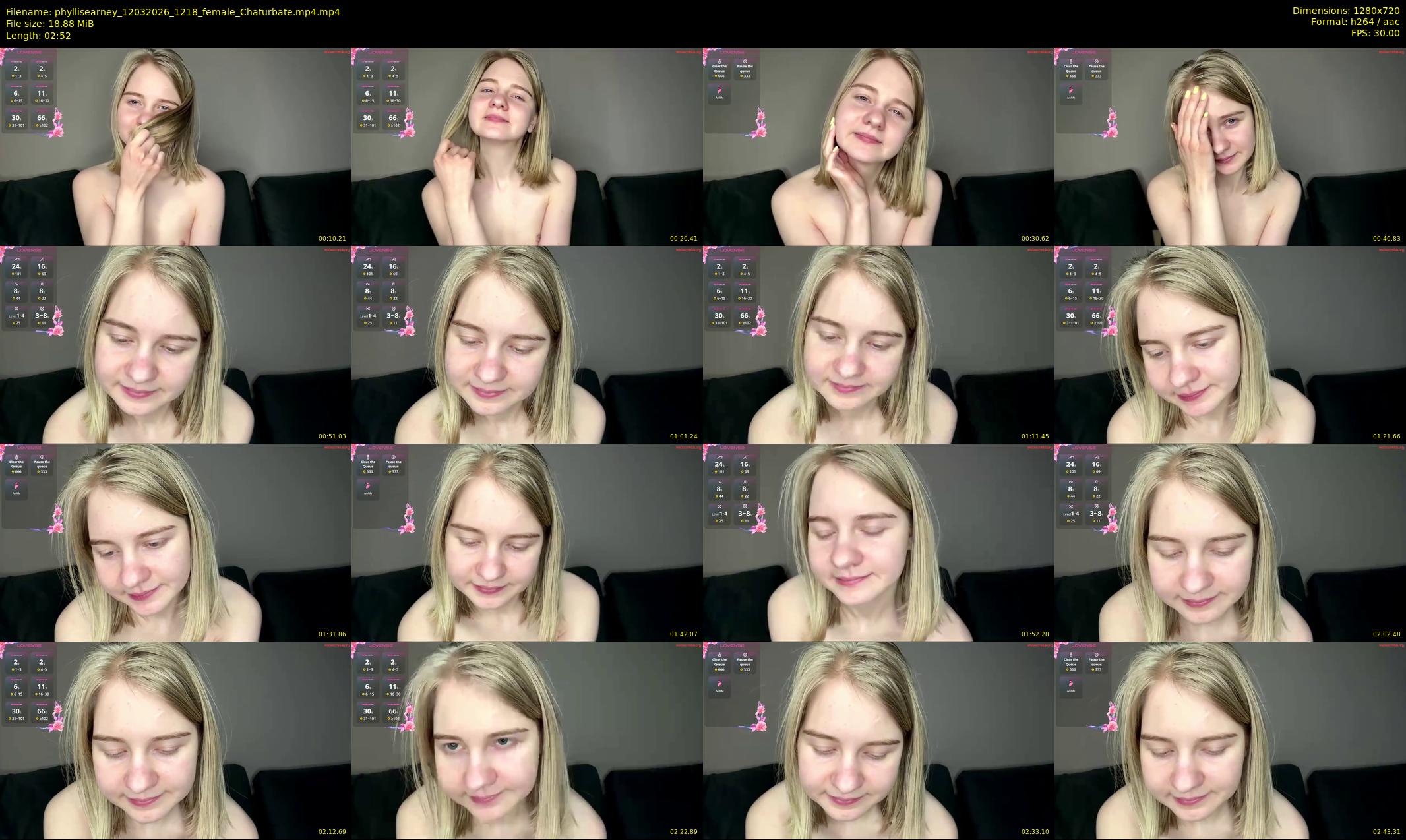 phyllisearney — 3 minute Chaturbate female cam show recording, 720p, Mar 12, 2026