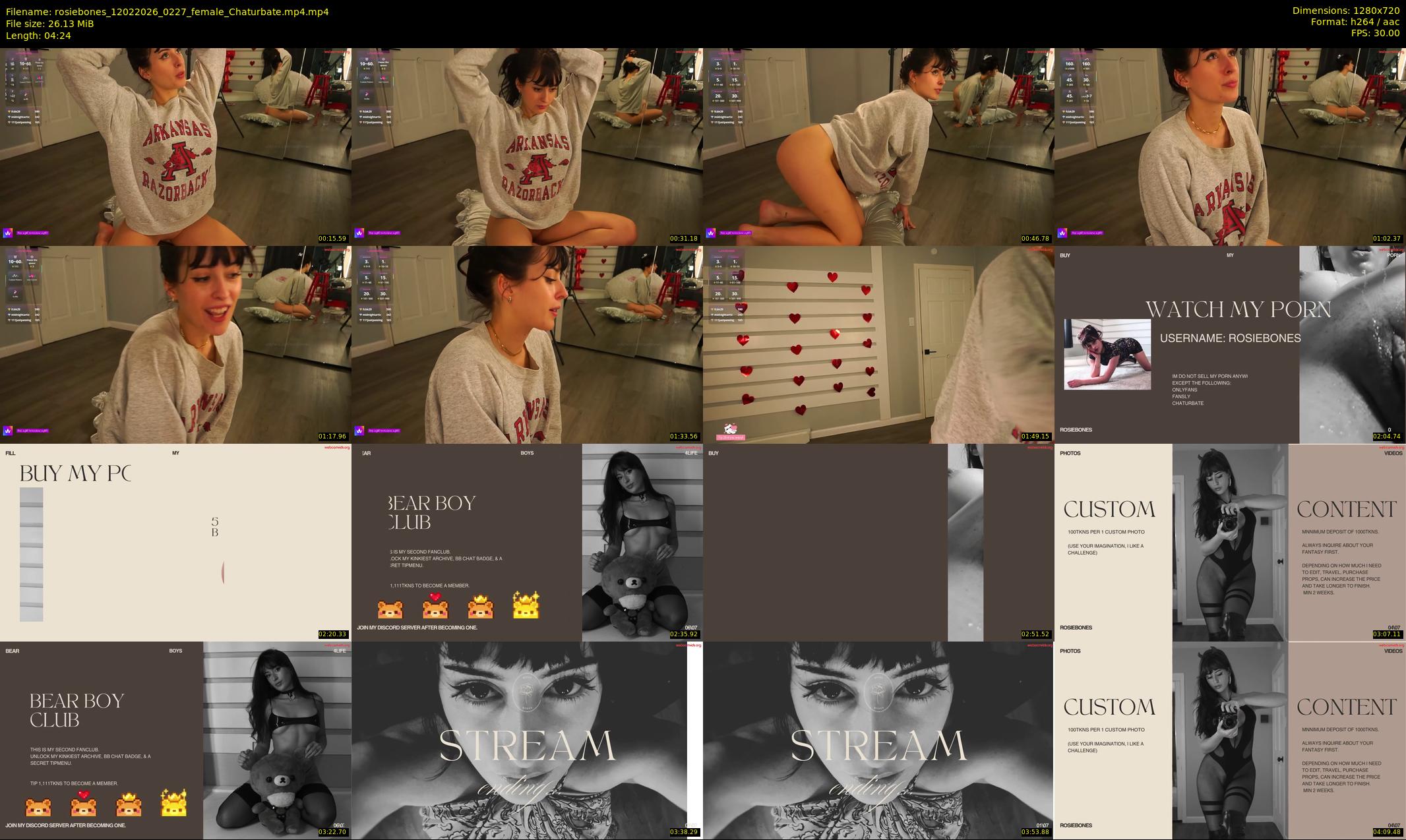 rosiebones — 5 minute Chaturbate female cam show recording, 720p, Feb 12, 2026