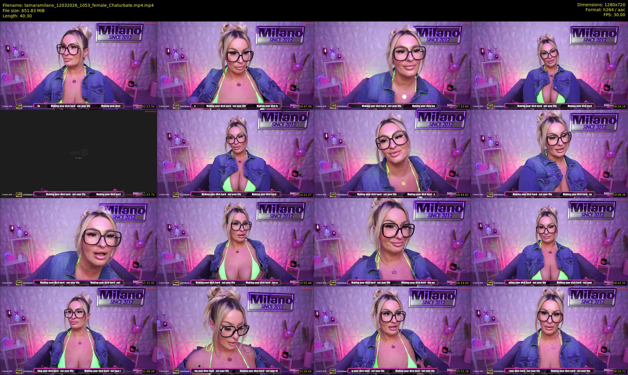 tamaramilano — 41 minute Chaturbate female cam show recording, 720p, Mar 12, 2026