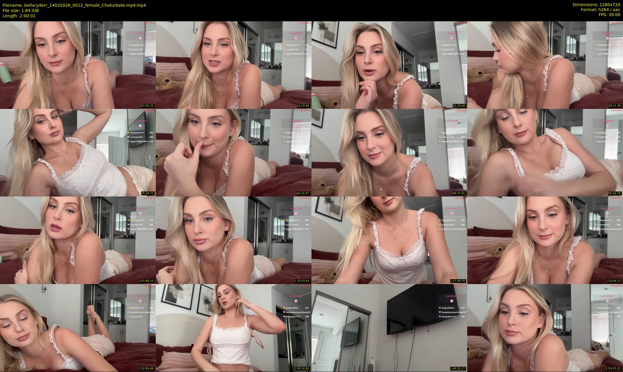 bellaryderr — 121 minute Chaturbate female cam show recording, 720p, Mar 14, 2026