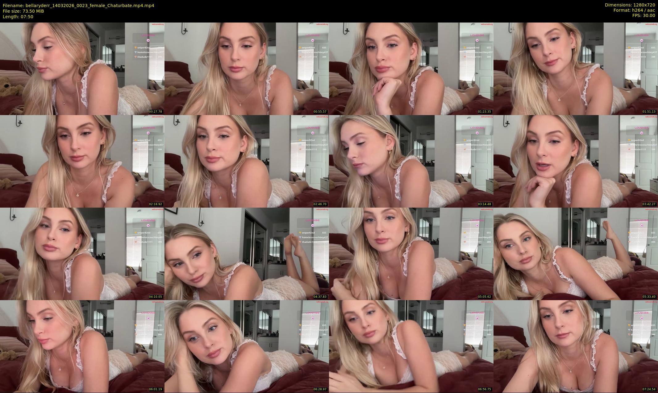 bellaryderr — 8 minute Chaturbate female cam show recording, 720p, Mar 14, 2026