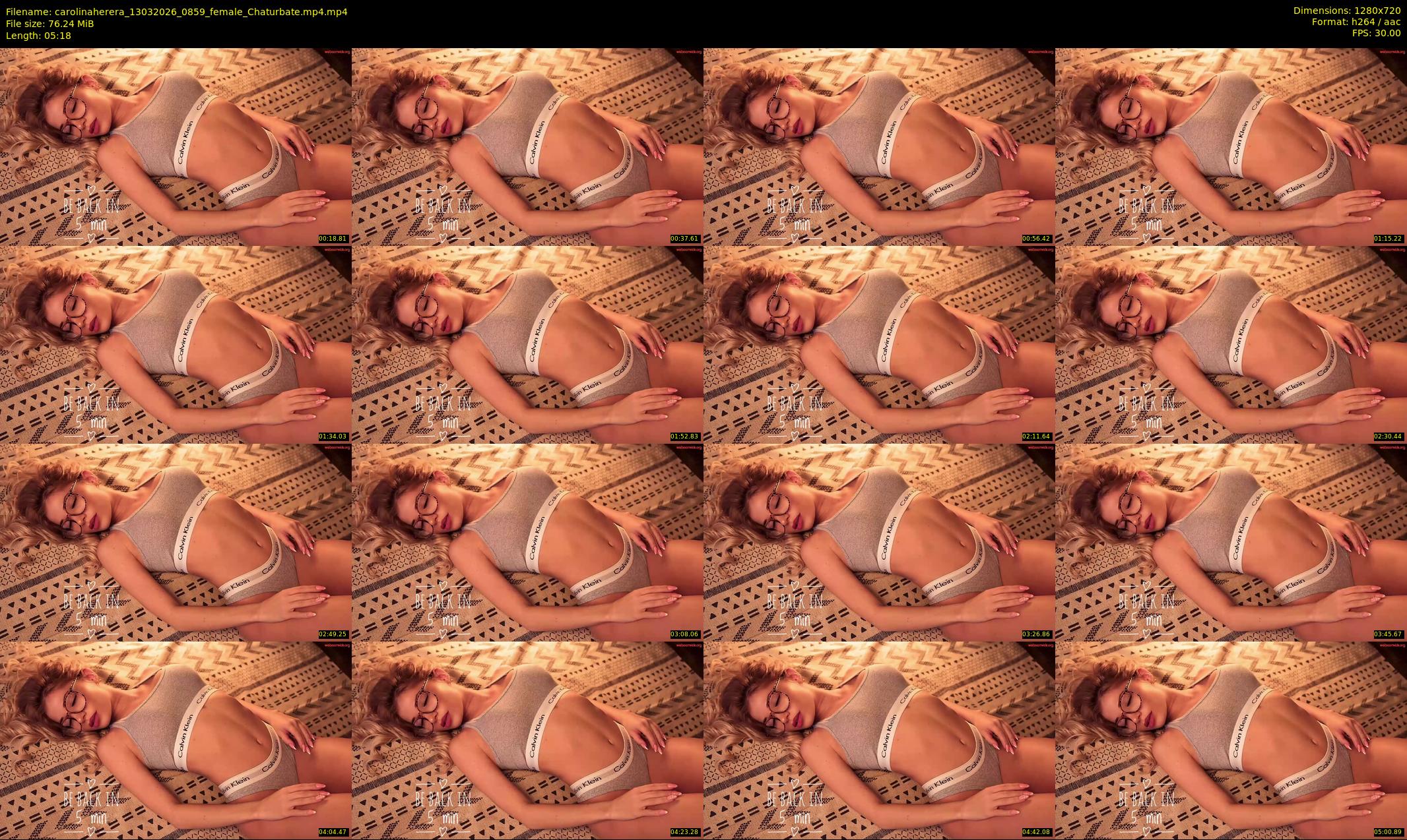 carolinaherera — 6 minute Chaturbate female cam show recording, 720p, Mar 13, 2026