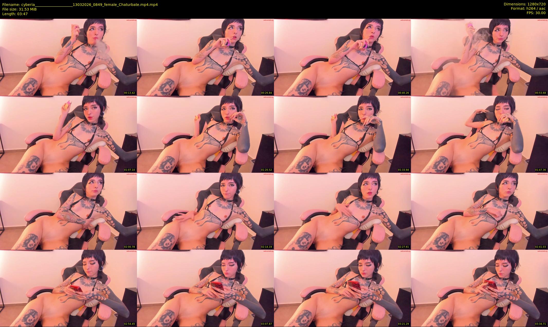 cyberia____________________ — 4 minute Chaturbate female cam show recording, 720p, Mar 13, 2026