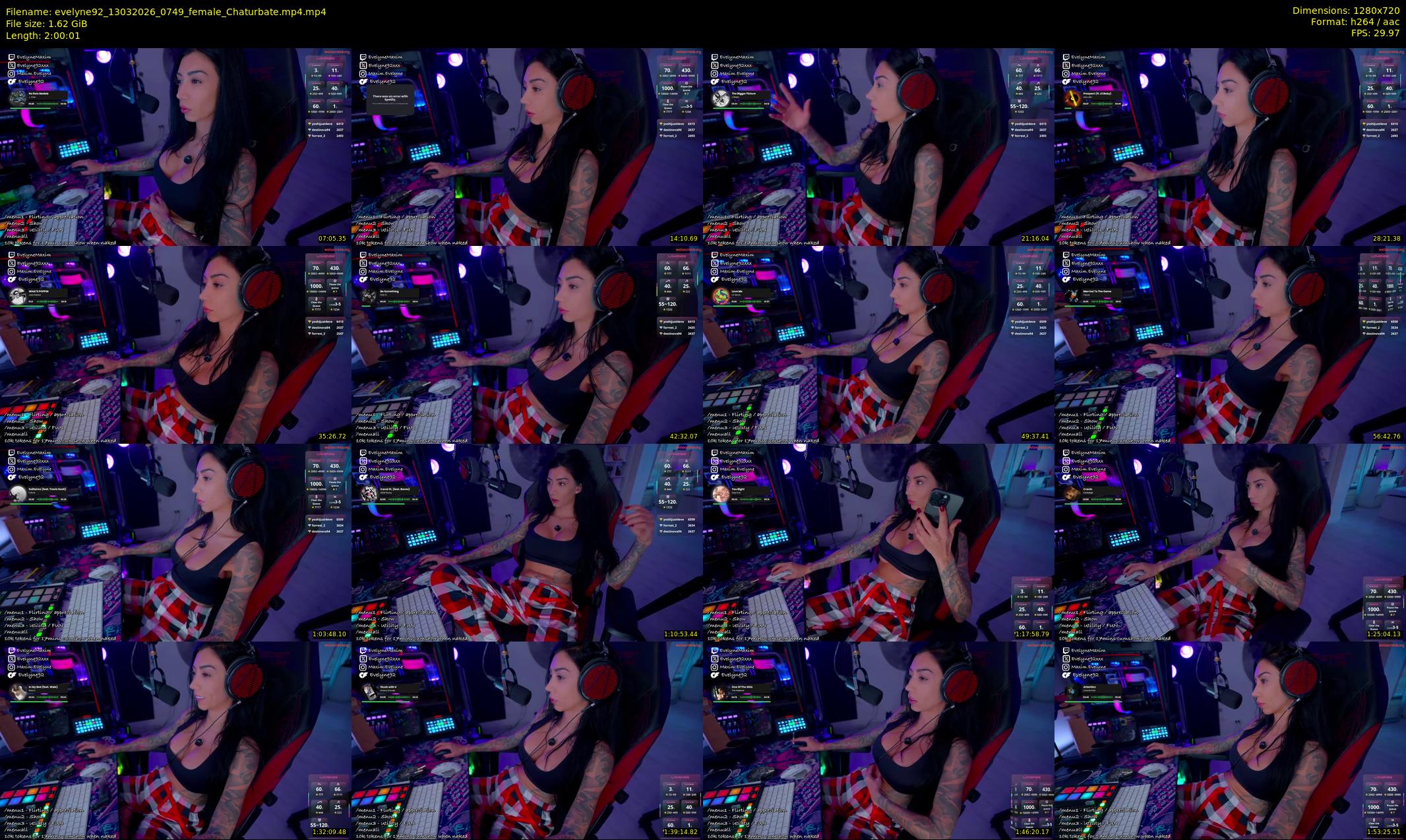 evelyne92 — 121 minute Chaturbate female cam show recording, 720p, Mar 13, 2026