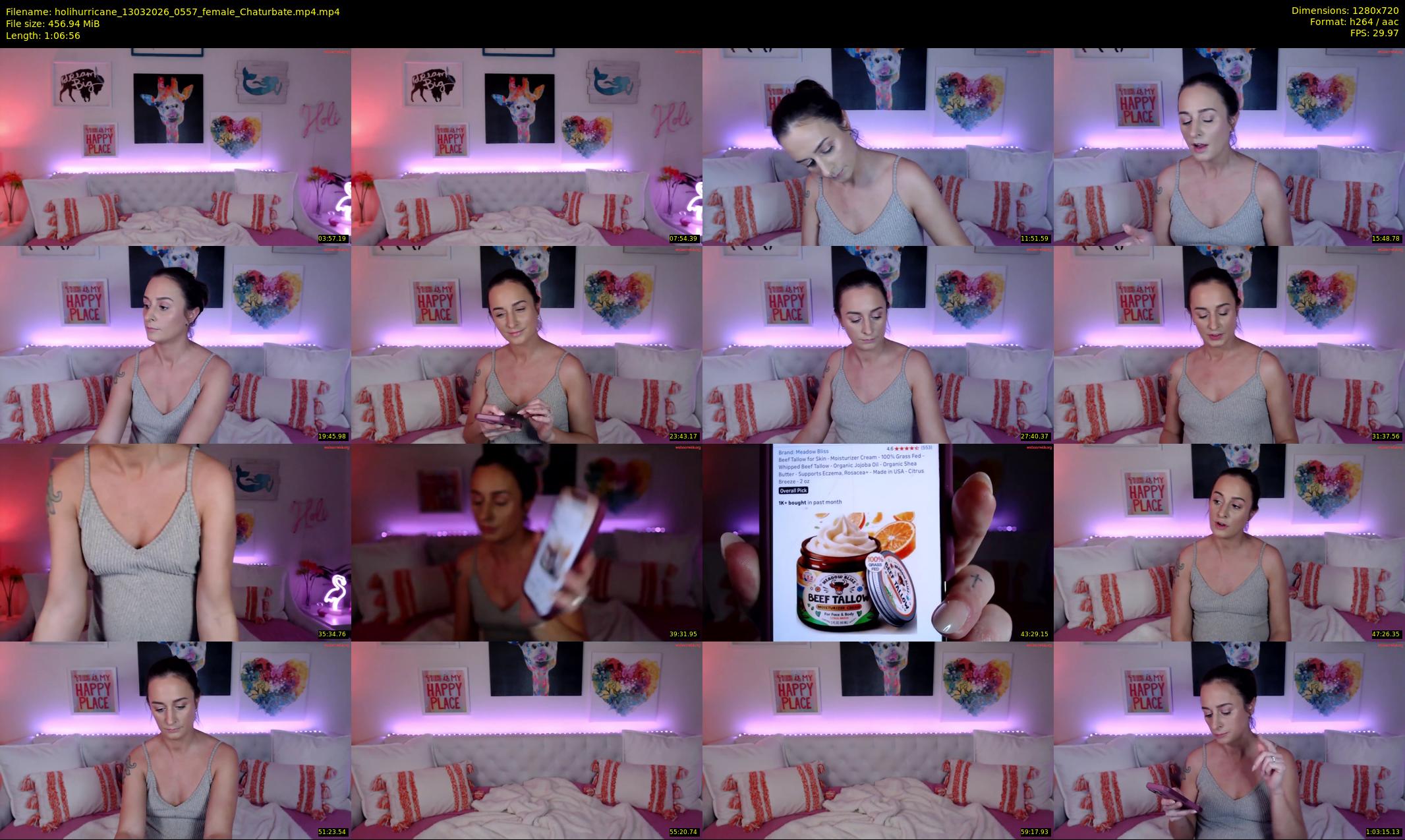 holihurricane — 67 minute Chaturbate female cam show recording, 720p, Mar 13, 2026